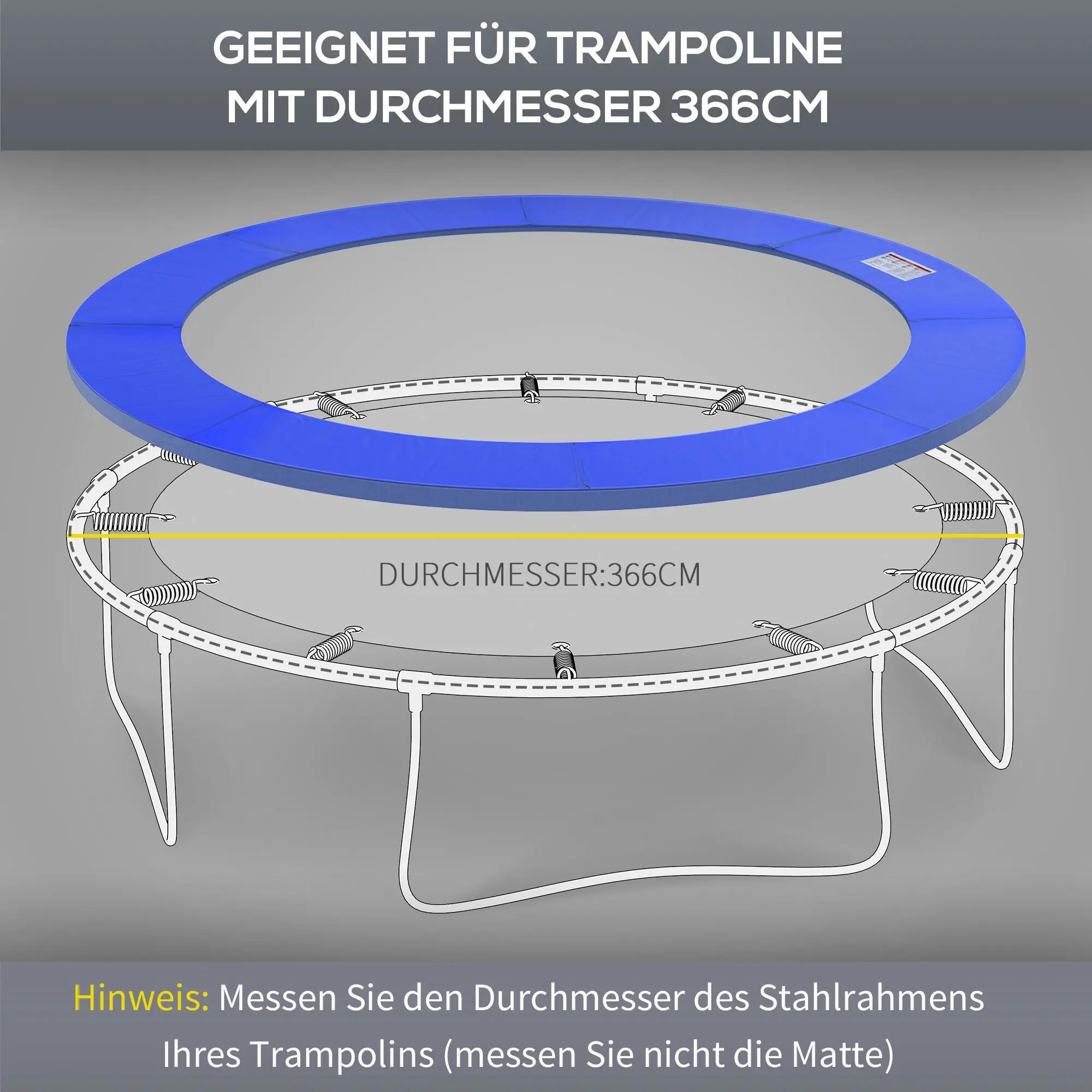 Bordure de trampoline Ø366 cm de large, résistante aux déchirures et aux UV, hyd 7/9