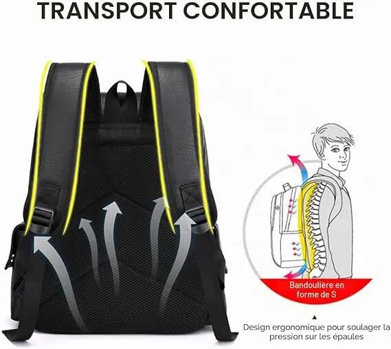 Sac à dos imperméable en PU pour ordinateur portable 15,6 pouces – Idéal pour le 4/6