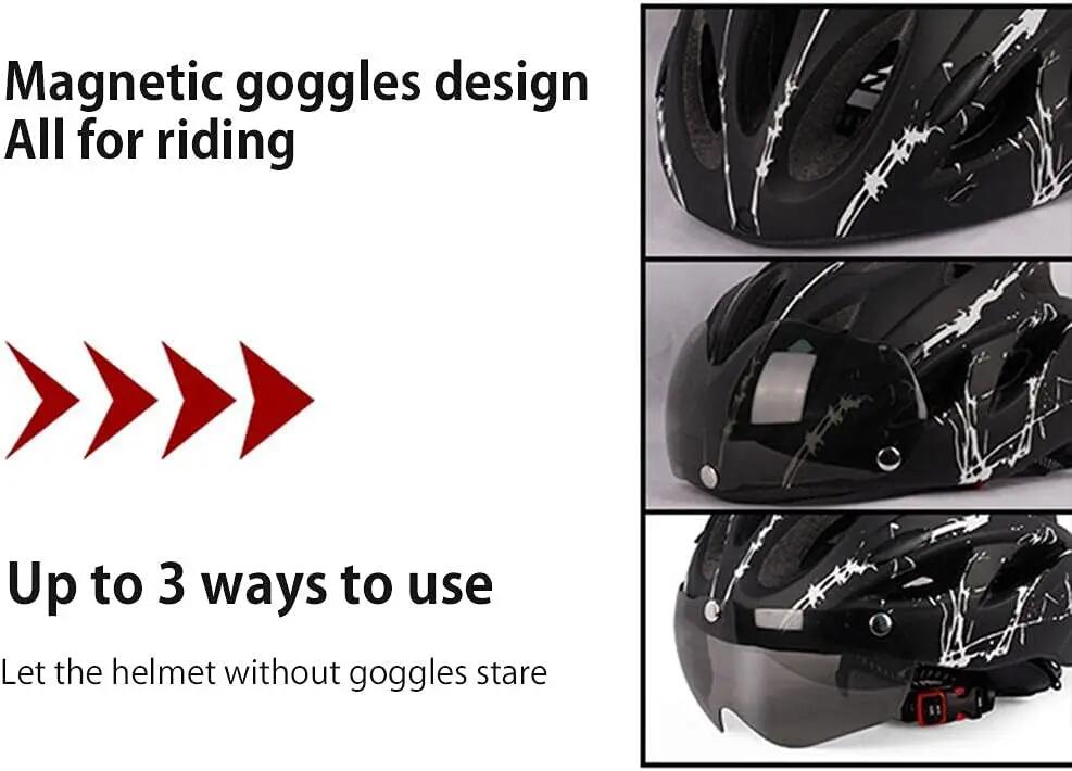 Casque de Vélo pour, Casque Trottinette Électrique Adulte avec Visière Magnétiqu 4/8
