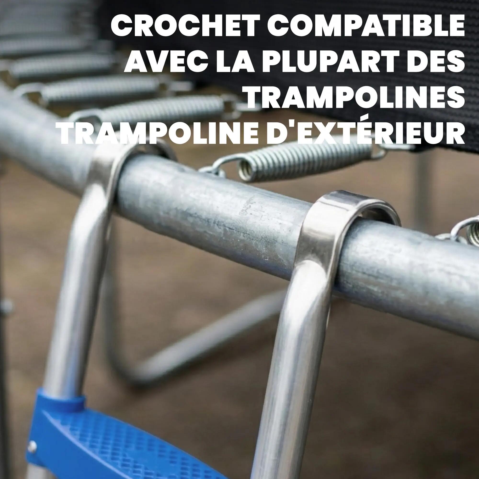 Échelle de Trampoline 2 Marches Larges avec Crochet Universel, Cadre en Acier Ga 8/9