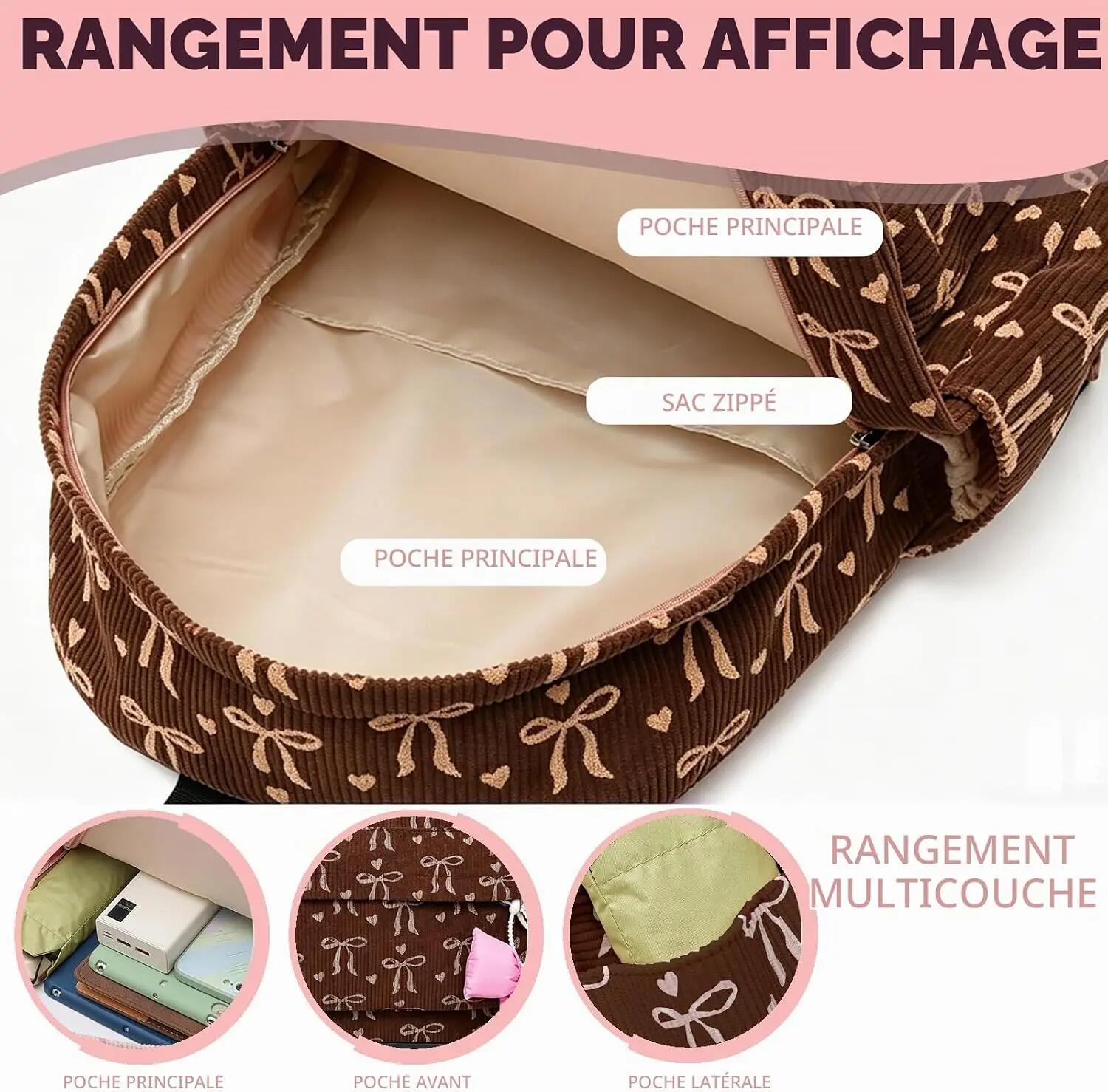 Sac à dos léger et pratique avec pendentif papillon, idéal pour l'école et les v 4/7