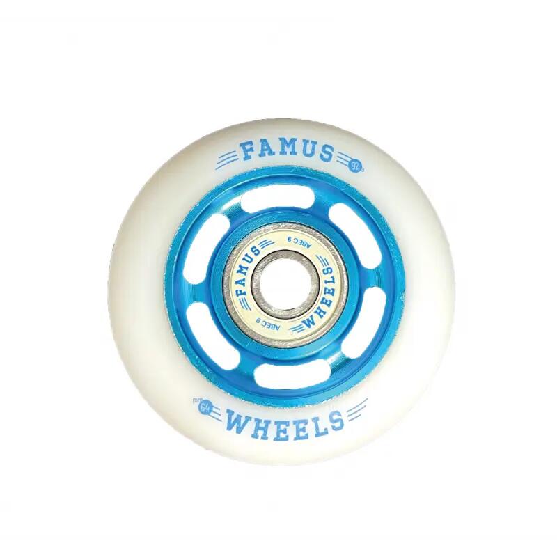 FAMUS 6 Spokes Rad 64mm Blau Weiß [x4] 2/3