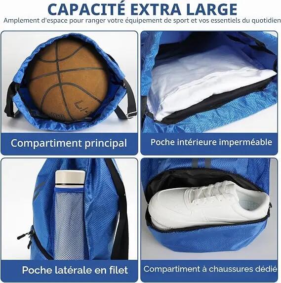 Sac à dos de sport avec compartiment séparé pour chaussures et fermeture à cordo 4/7