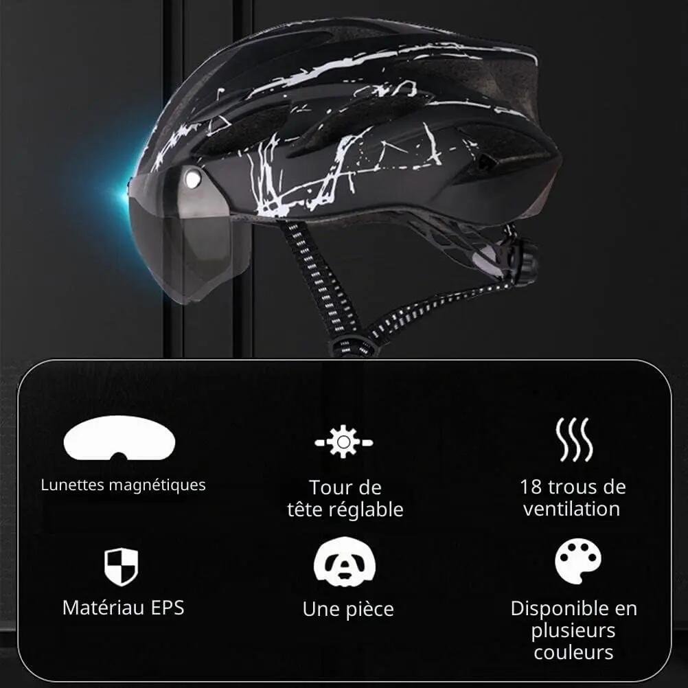 Casque de Vélo pour, Casque Trottinette Électrique Adulte avec Visière Magnétiqu 3/8