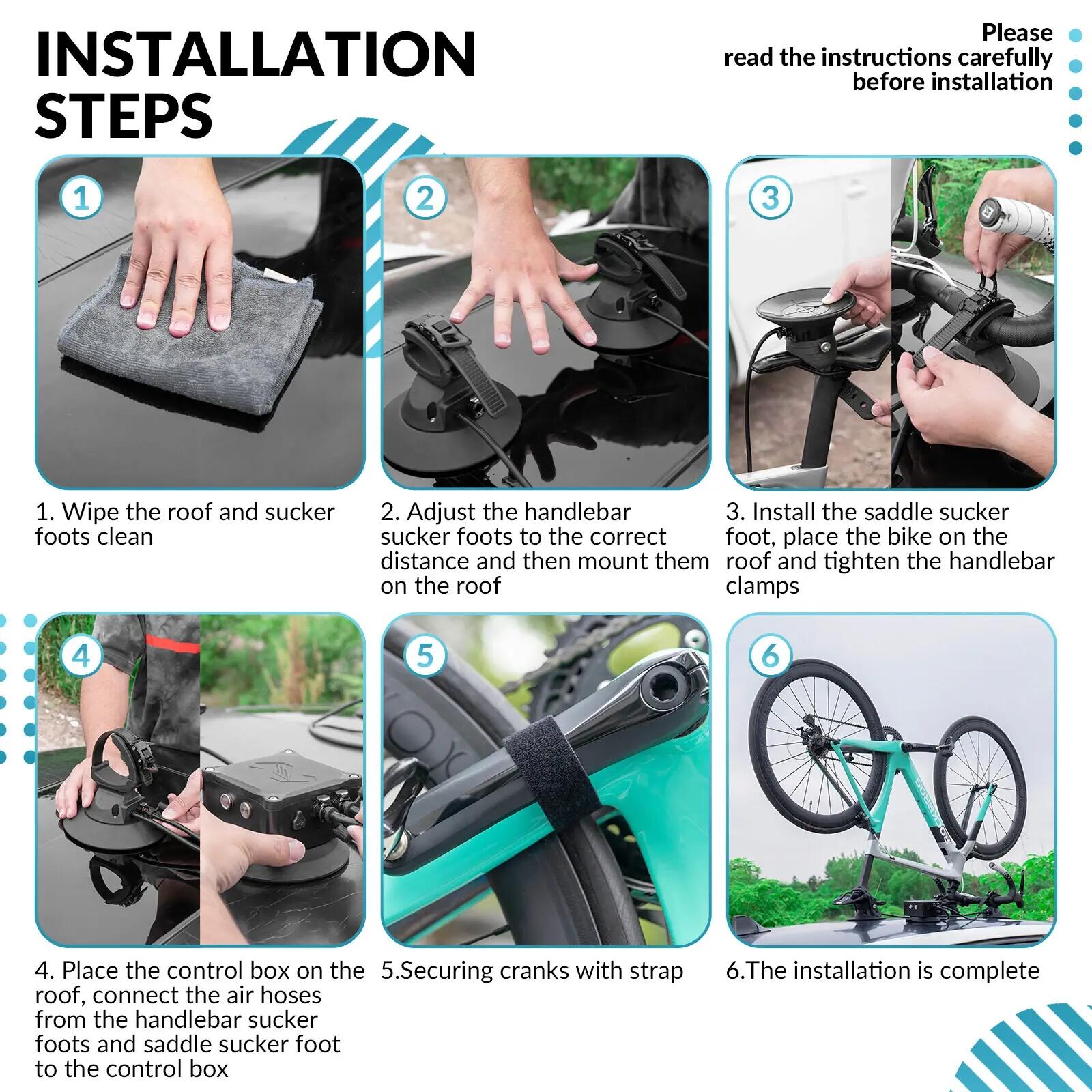 ROCKBROS Porte-vélo de toit pour voiture 9/9