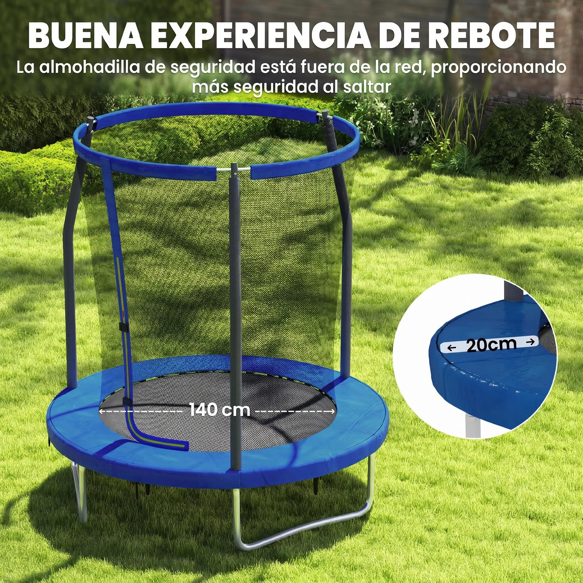 Trampoline pour enfants avec filet de sécurité Ø183x200 cm Bleu 7/9
