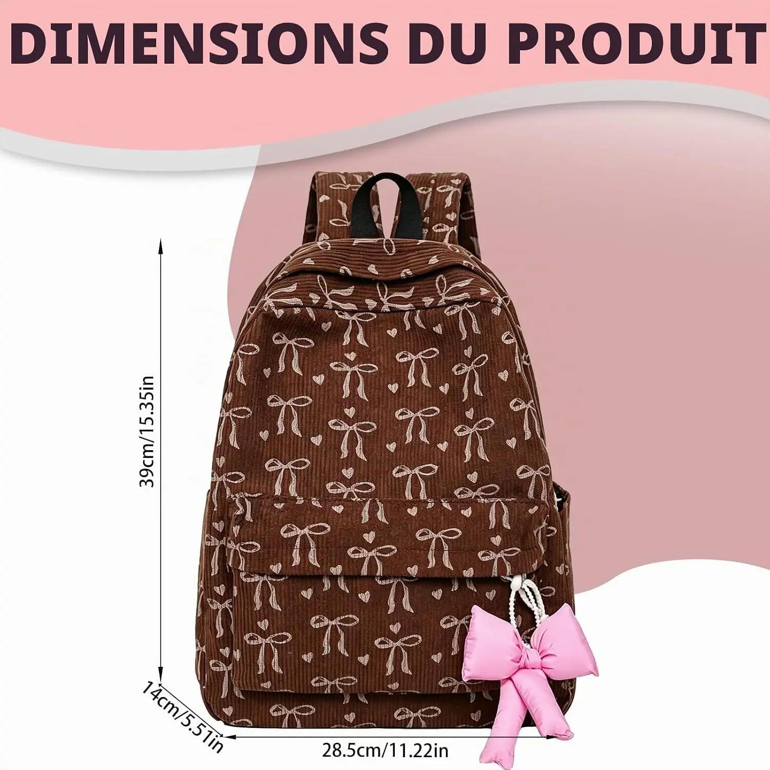 Sac à dos léger et pratique avec pendentif papillon, idéal pour l'école et les v 2/7