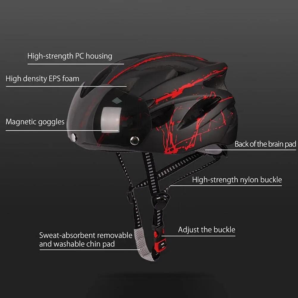 Casque de Vélo pour, Casque Trottinette Électrique Adulte avec Visière Magnétiqu 2/8