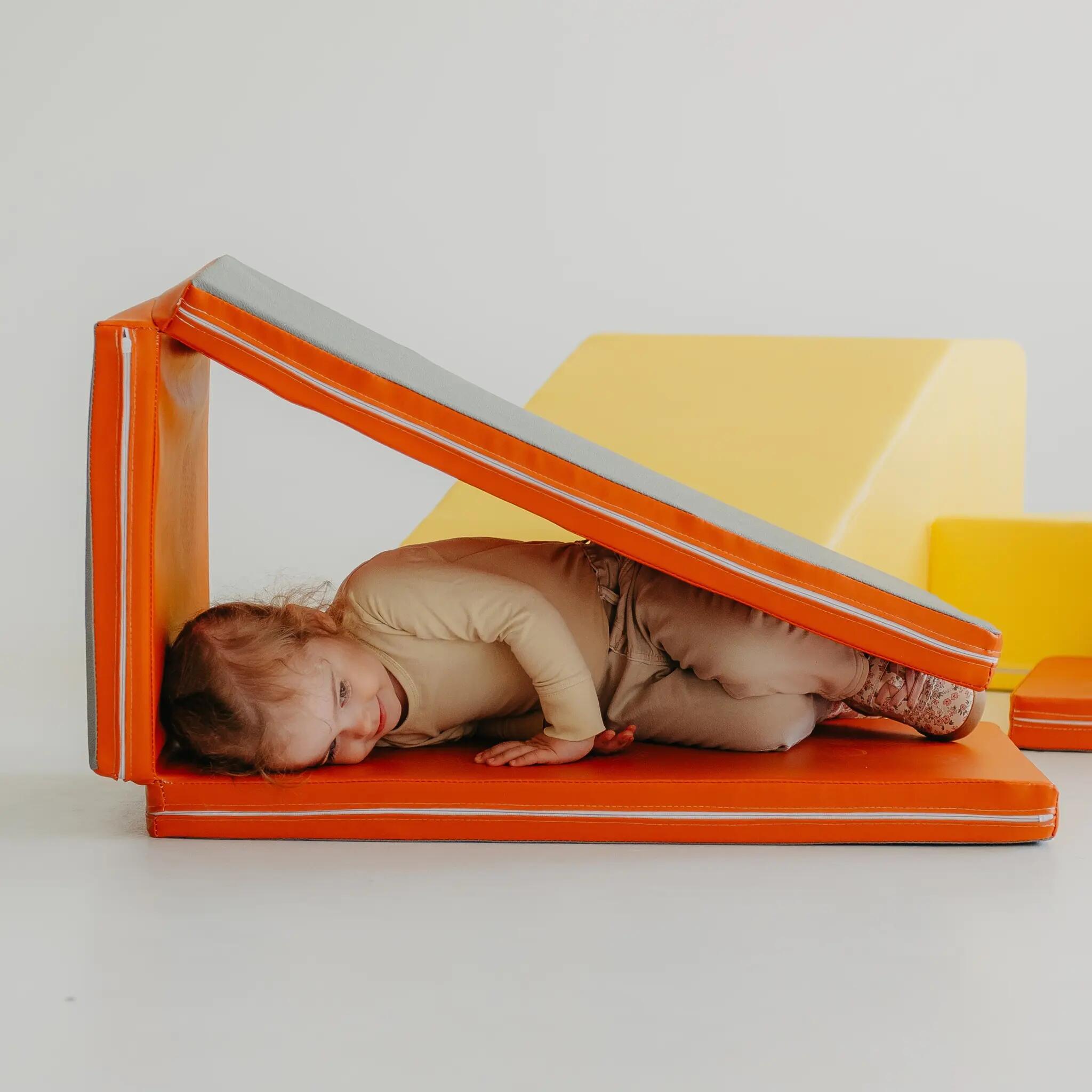 Tapis de motricité pliable pour enfants, KUBO MATO orange 2/11