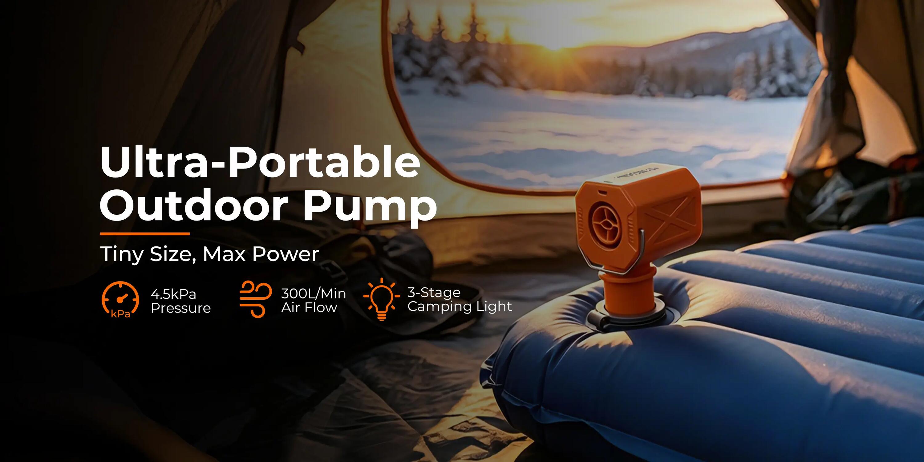 RoosCamp Air Master Cube – Pompe de camping électrique avec lampe LED – 4,5 kPa 2/15