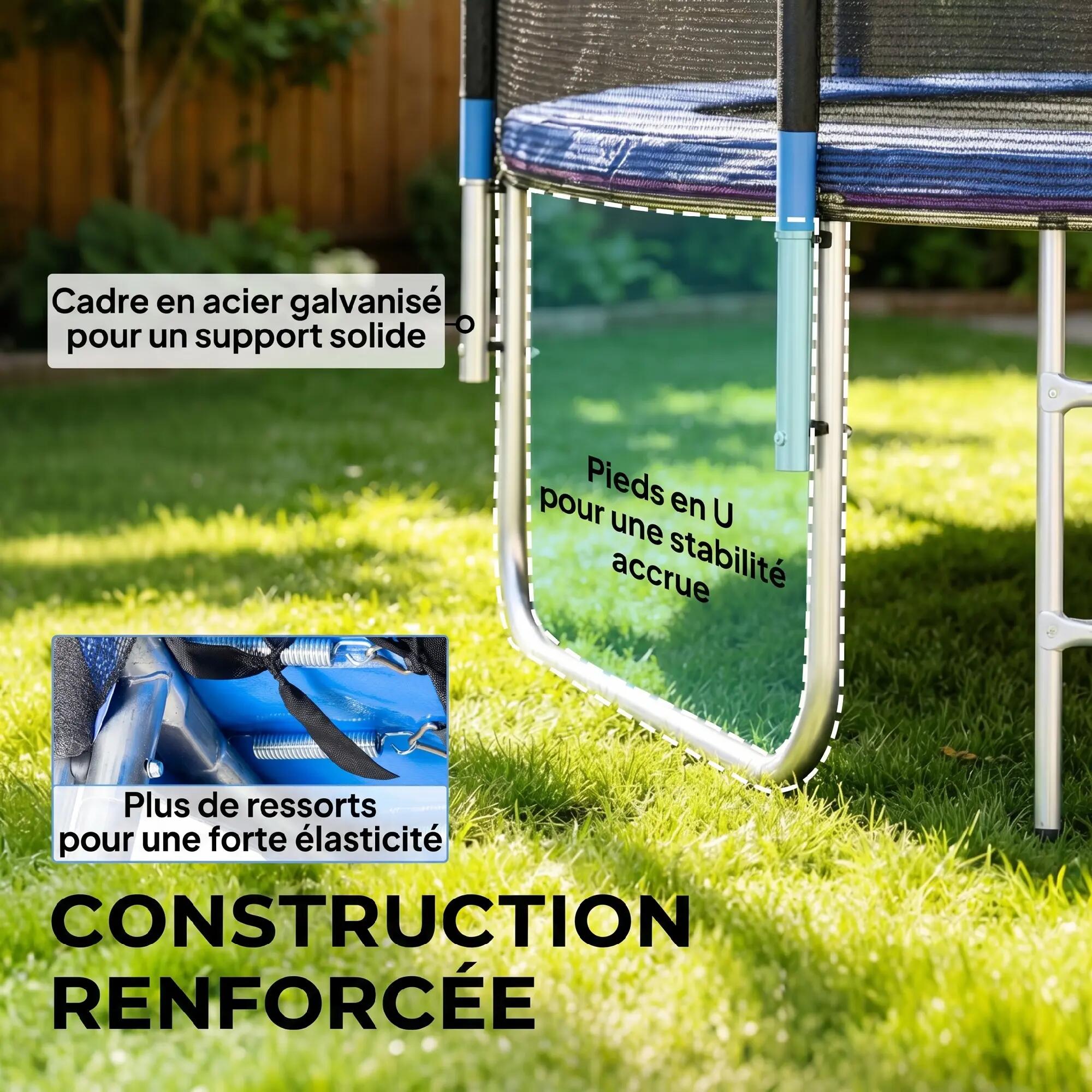 Trampoline d'extérieur avec filet de sécurité Ø180 cm pour enfants et adultes 9/9