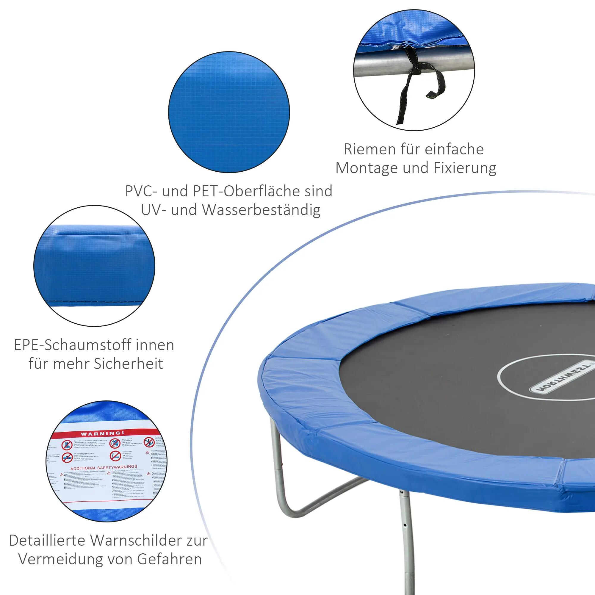 Protection de bord pour trampoline Ø244 cm, housse de ressort, accessoires pour 6/9