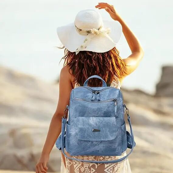 Sac à dos pour femme en similicuir (PU) – Élégant, léger et antivol – Modèle 2-e 7/7