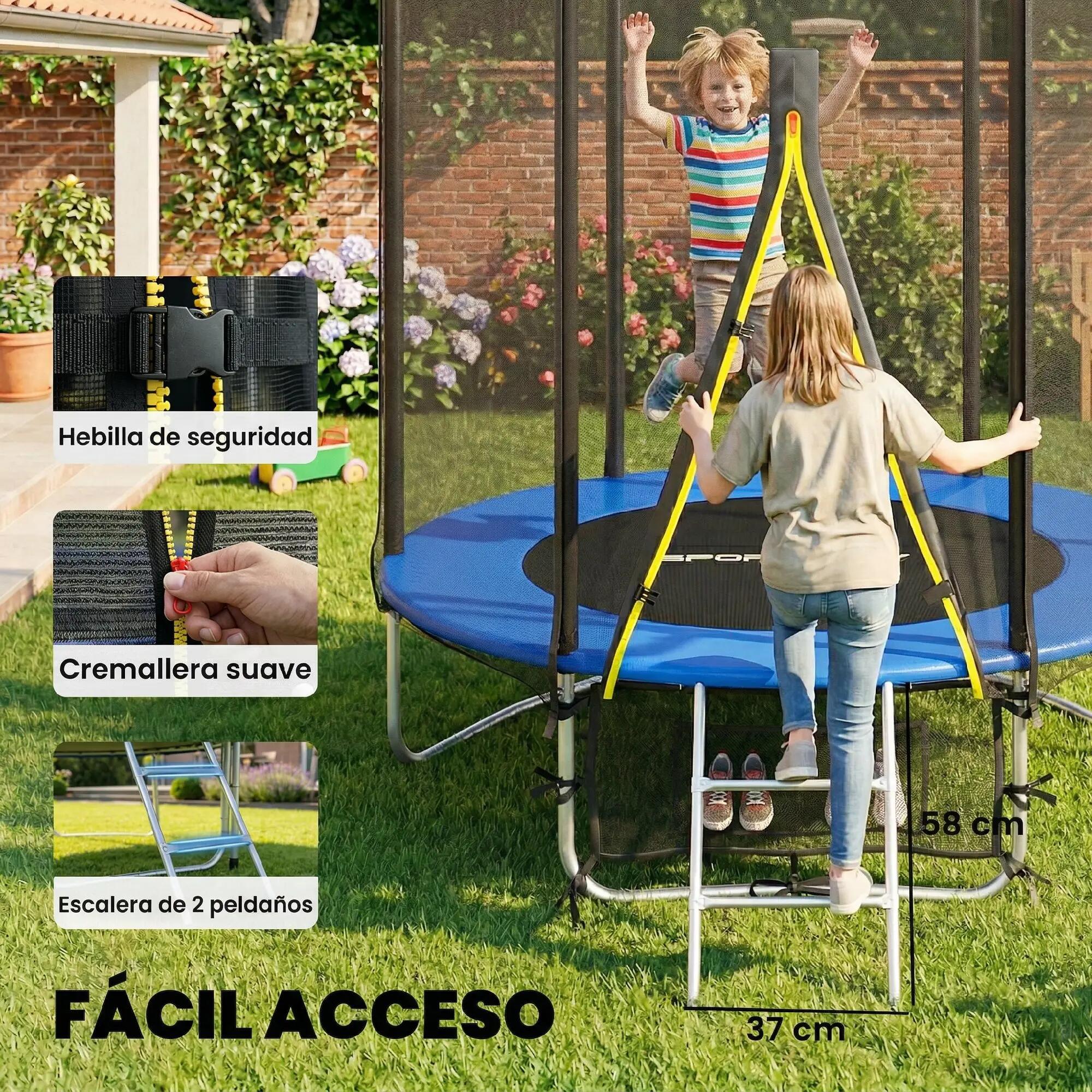Trampoline d'extérieur Ø183 cm pour enfants de 6 ans et plus et adultes, avec fi 9/9