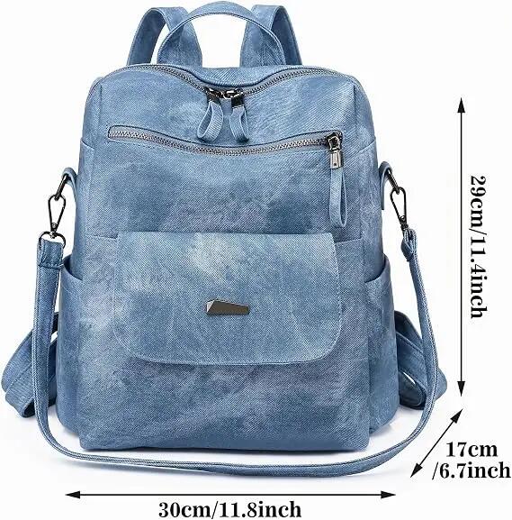 Sac à dos pour femme en similicuir (PU) – Élégant, léger et antivol – Modèle 2-e 3/7