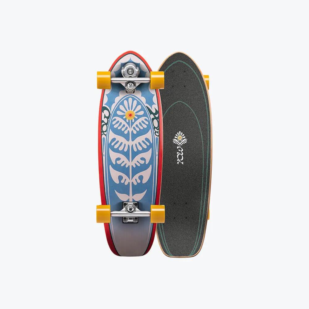 Surfskate - Skateboarding - compact, 7 couches érable - 29 in - bleu 3/4