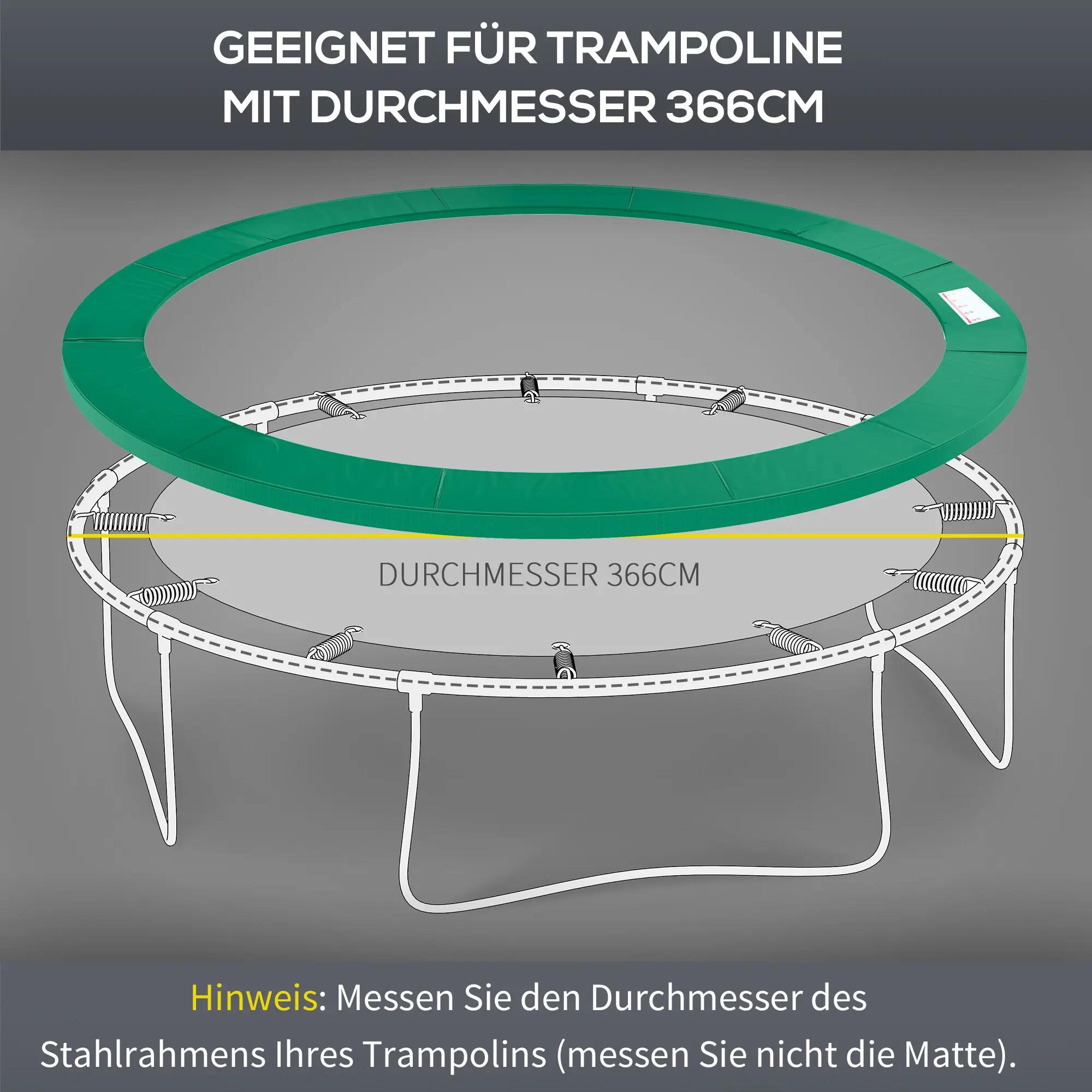 Bordure de trampoline de 366 cm de large, résistante aux déchirures et aux UV, h 7/9