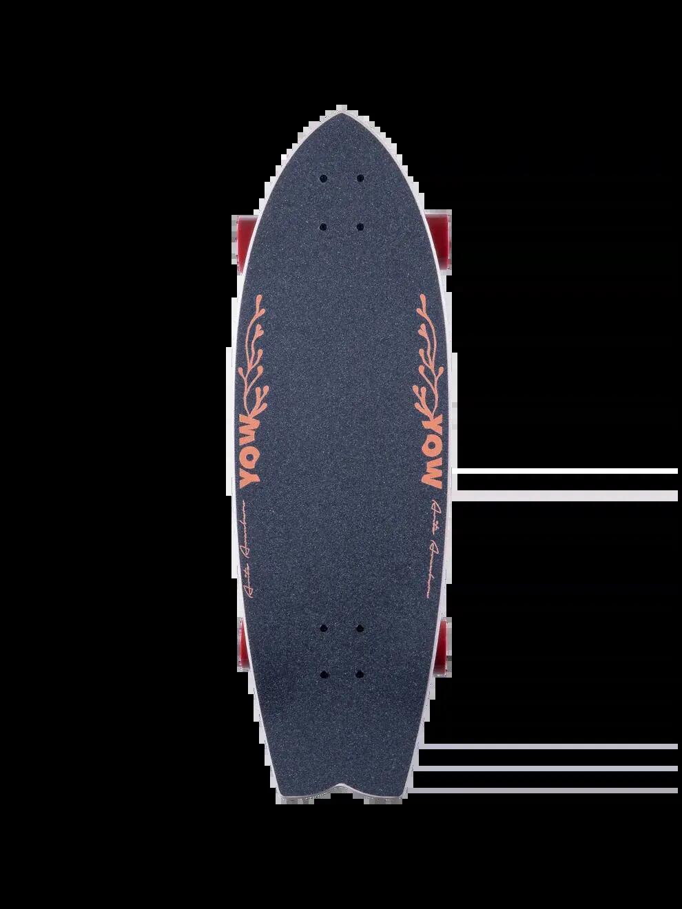 Surfskate - Skateboard - Compact, meraki s5, 66 mm, 30,5 in - orange 3/4