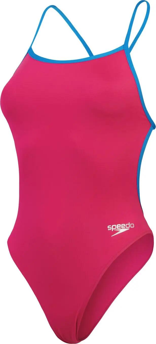 Speedo Solid Vback Badeanzug Pink / Blau 3/7