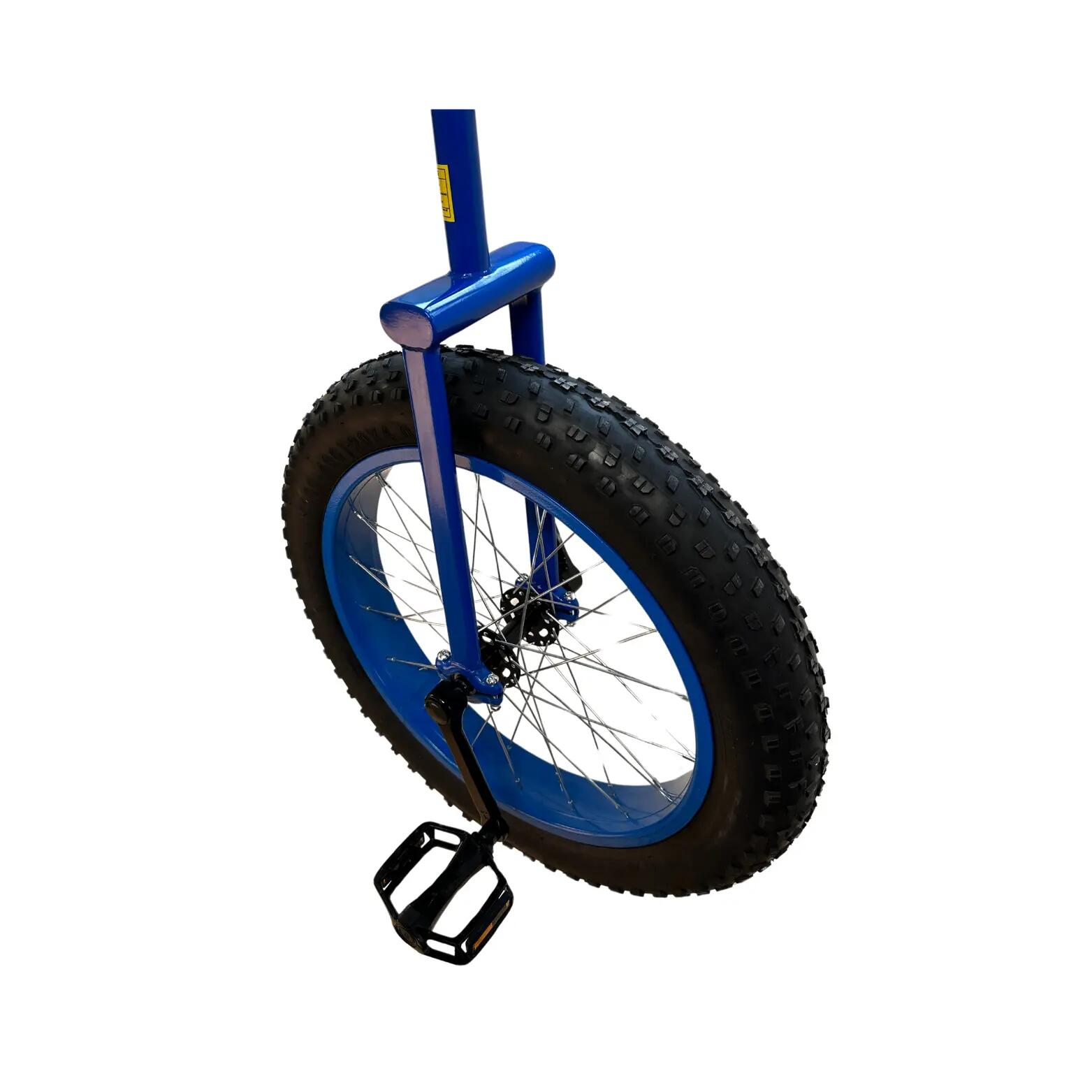 Funsport Monocycle tout terrain 20" Bleu avec pneu large pour le trial 3/4