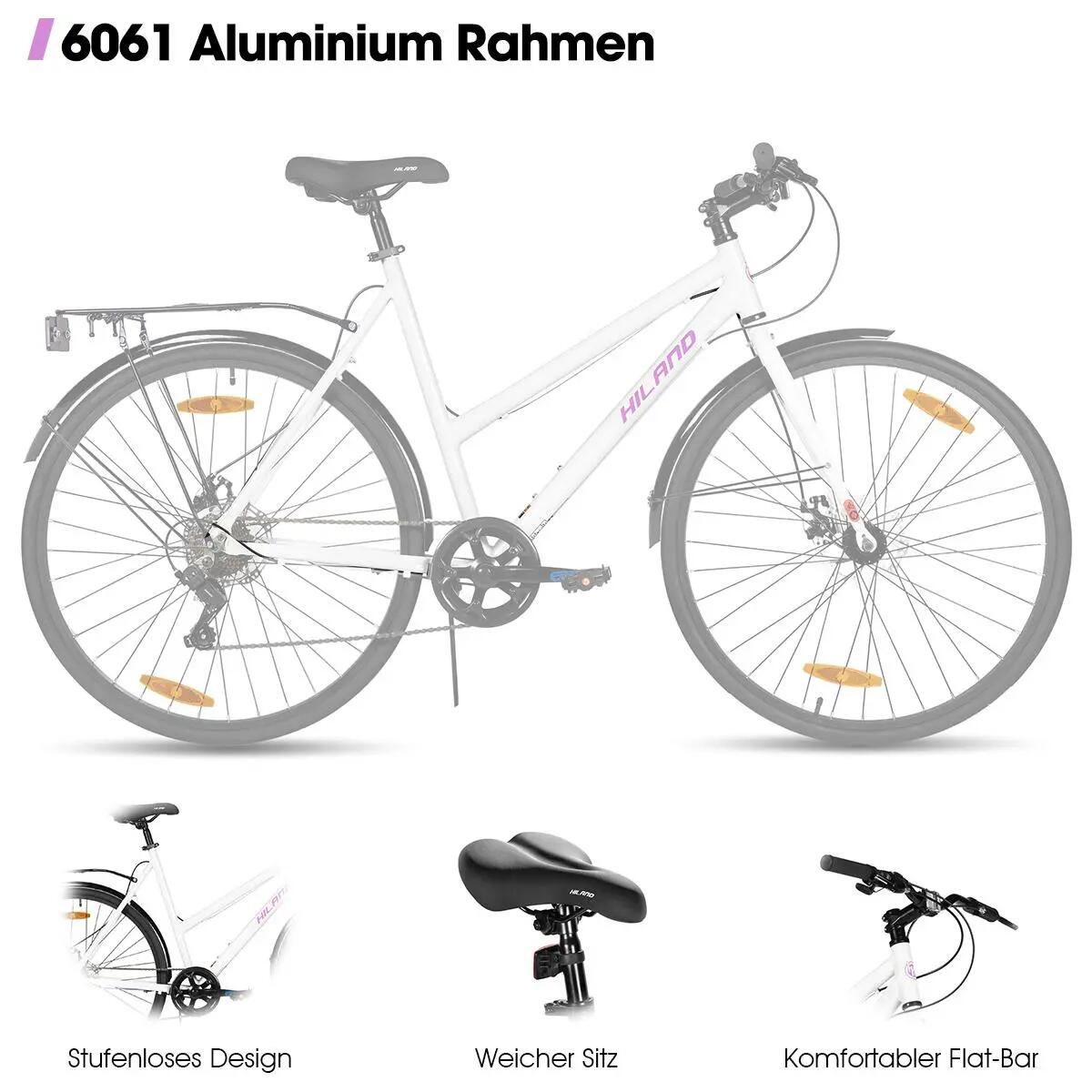 Damen Herren Citybike 28 Zoll 7-Gang Aluminium Scheibenbremse 700C 5/7