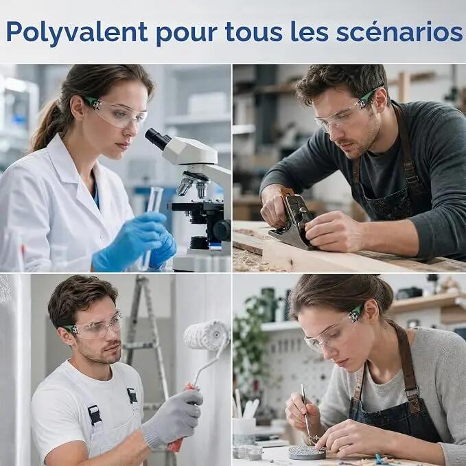 Lot de 6 lunettes de sécurité antibuée - Lunettes de sécurité avec coussinets 6/7