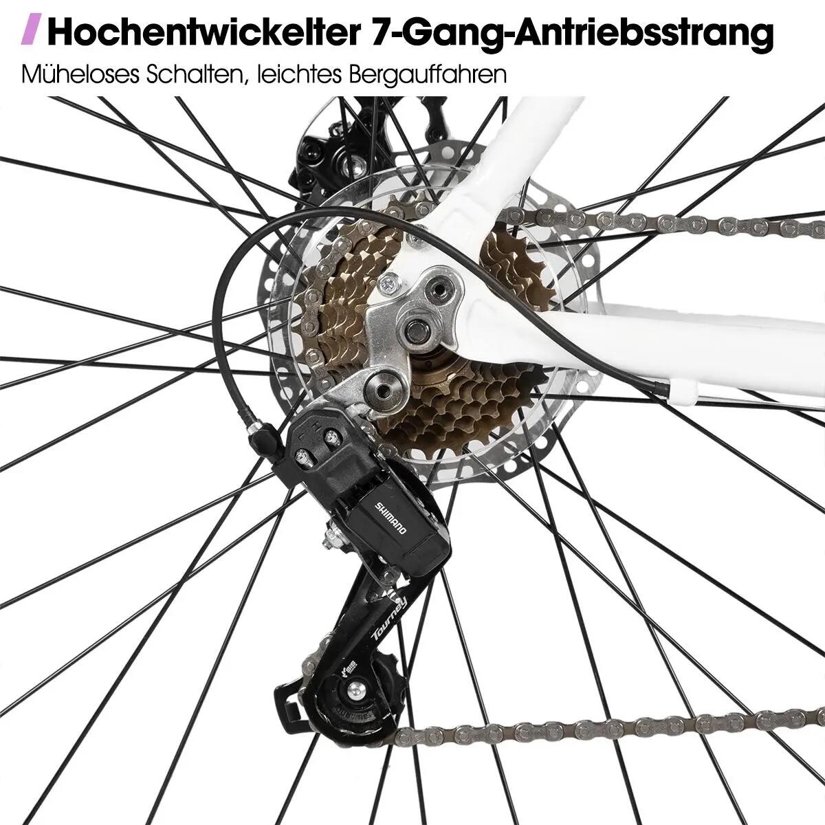 Damen Herren Citybike 28 Zoll 7-Gang Aluminium Scheibenbremse 700C 4/7