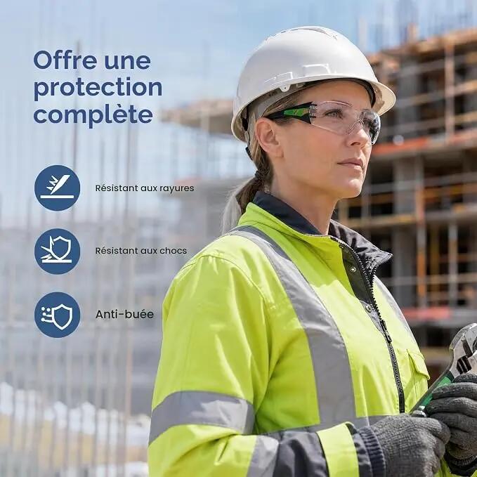Lot de 6 lunettes de sécurité antibuée - Lunettes de sécurité avec coussinets 5/7