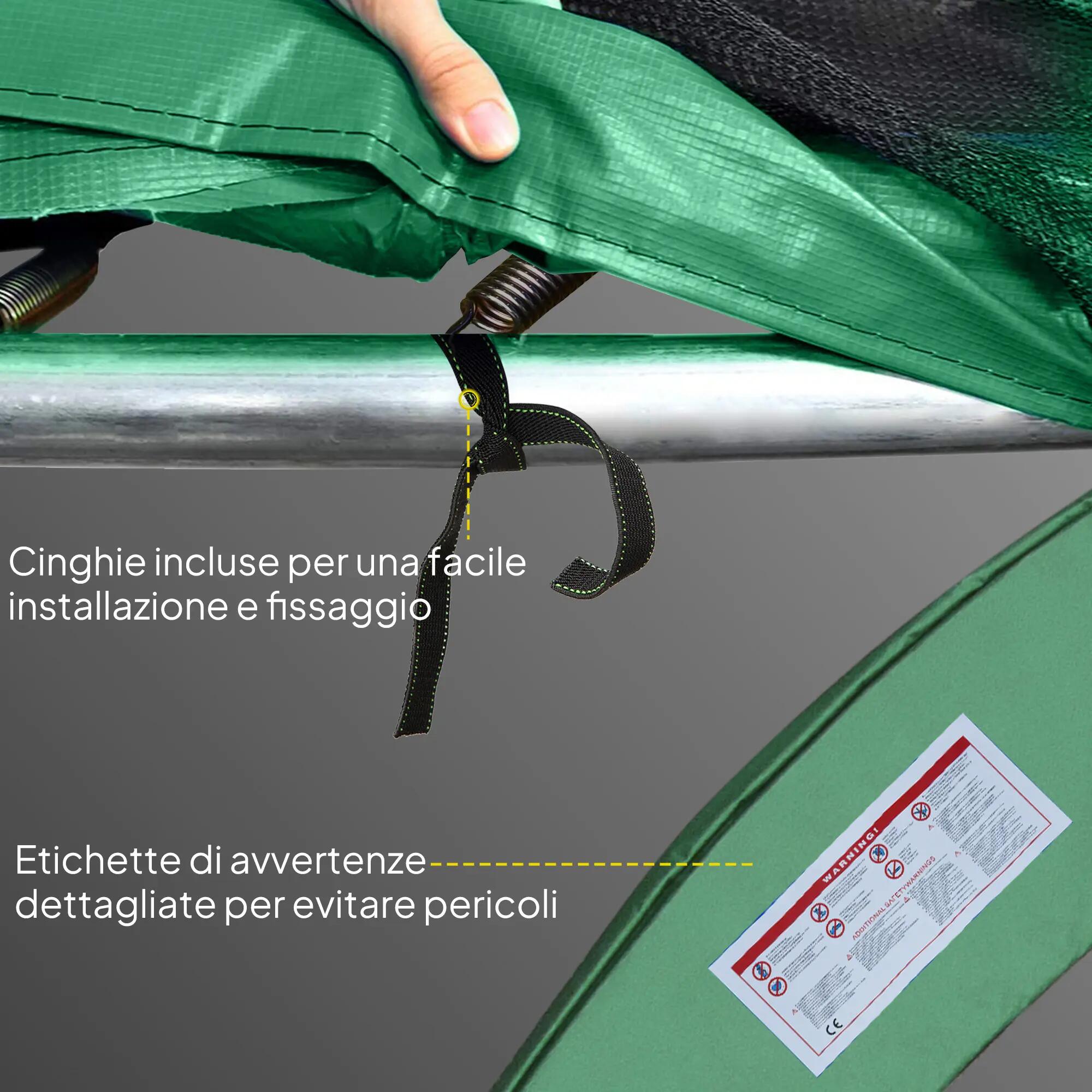 Housse de trampoline Ø305 x 1,5 cm, pliable et portable, en plastique PE et mous 8/9