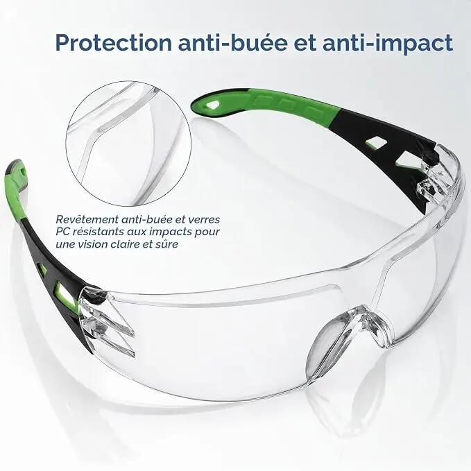 Lot de 6 lunettes de sécurité antibuée - Lunettes de sécurité avec coussinets 3/7