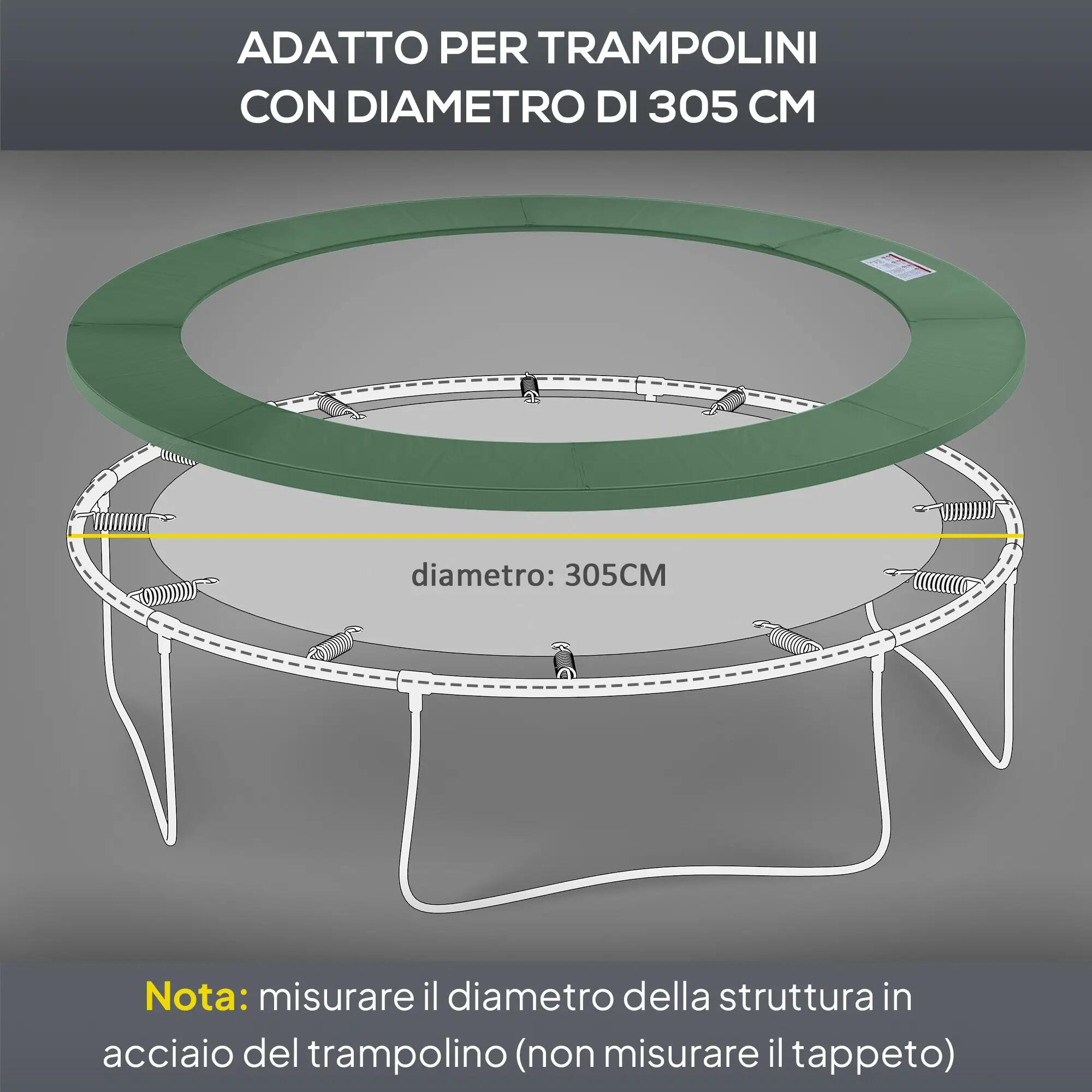 Housse de trampoline Ø305 x 1,5 cm, pliable et portable, en plastique PE et mous 7/9