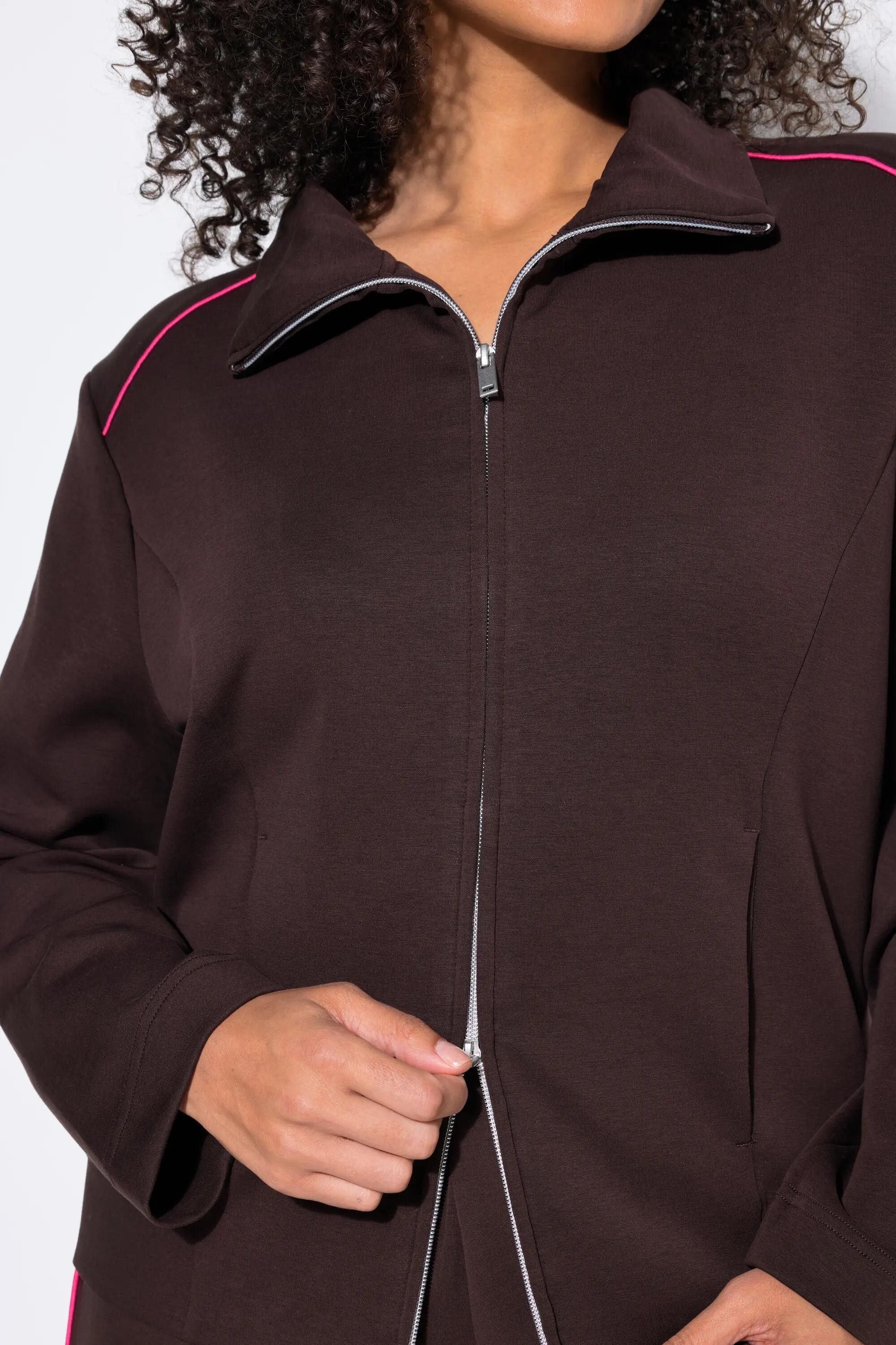 Dames Sweatvest boxy fit opstaande kraag lange mouwen 5/13