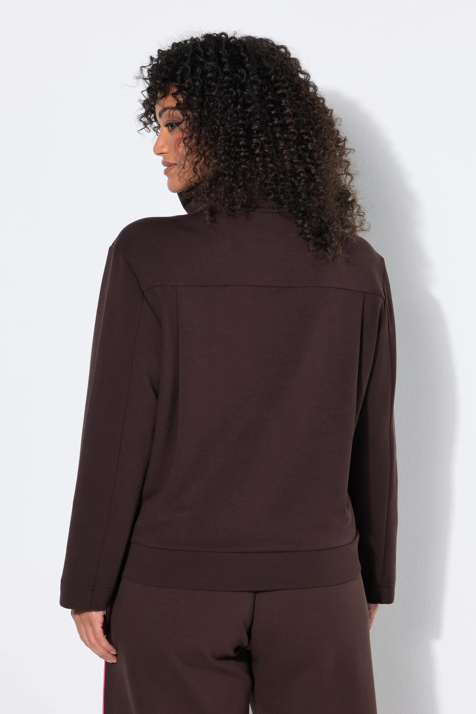 Dames Sweatvest boxy fit opstaande kraag lange mouwen 2/13