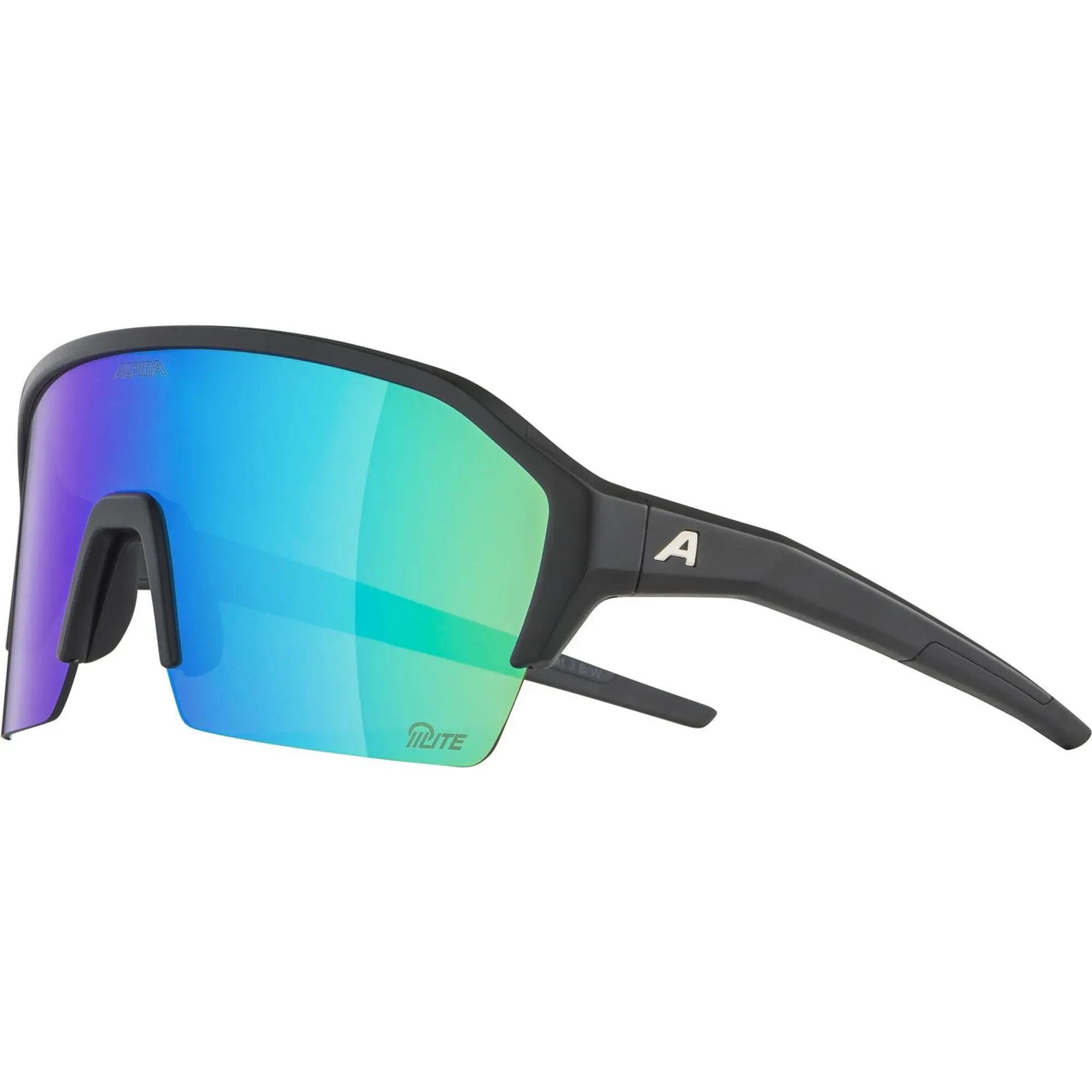 Alpina HR Q‑Lite Jade okulary sportowe turkusowe, lustrzane soczewki. 4/4
