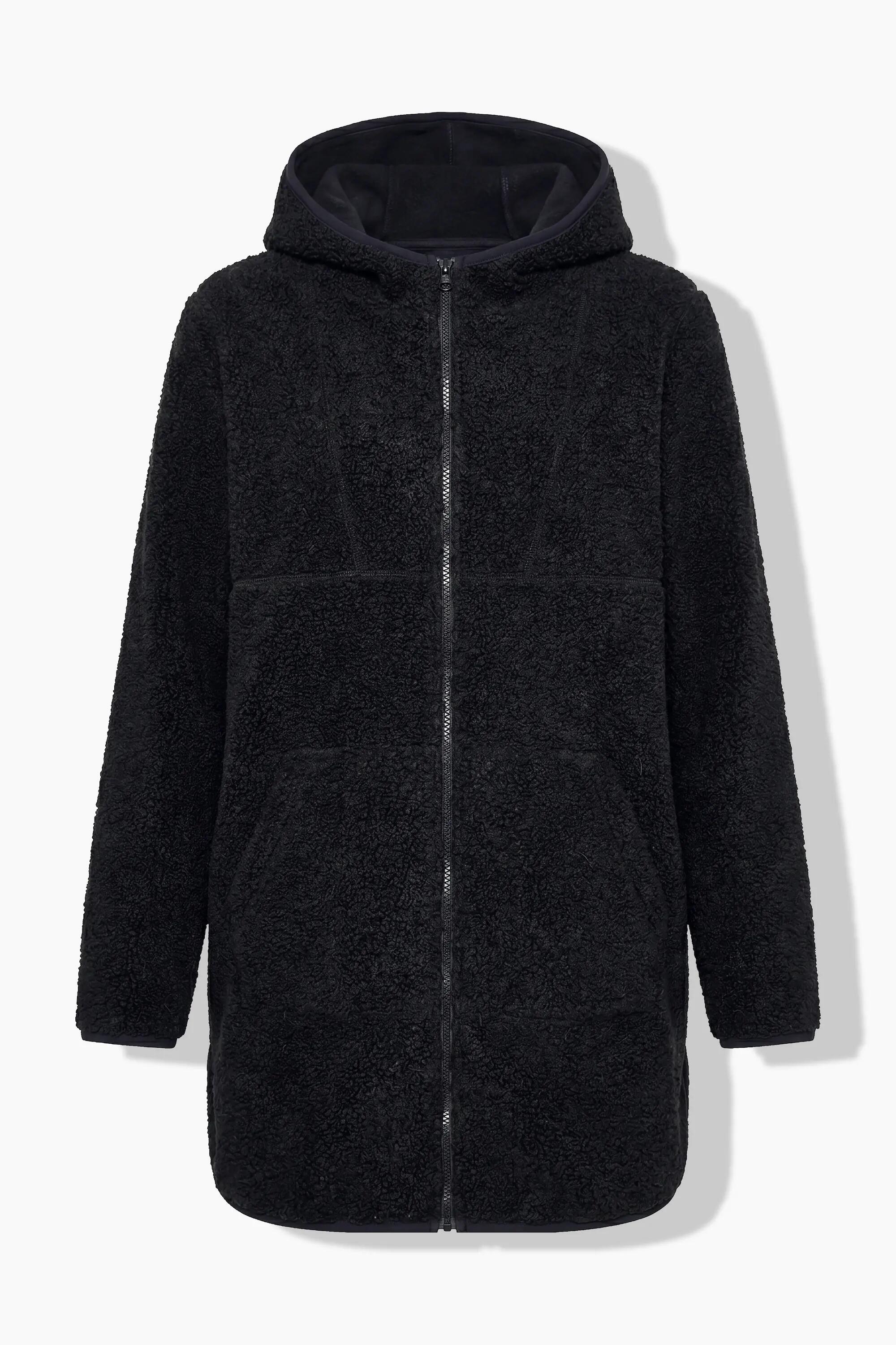 Damen Longjacke Teddyfleece Kapuze Langarm hinten länger 6/11