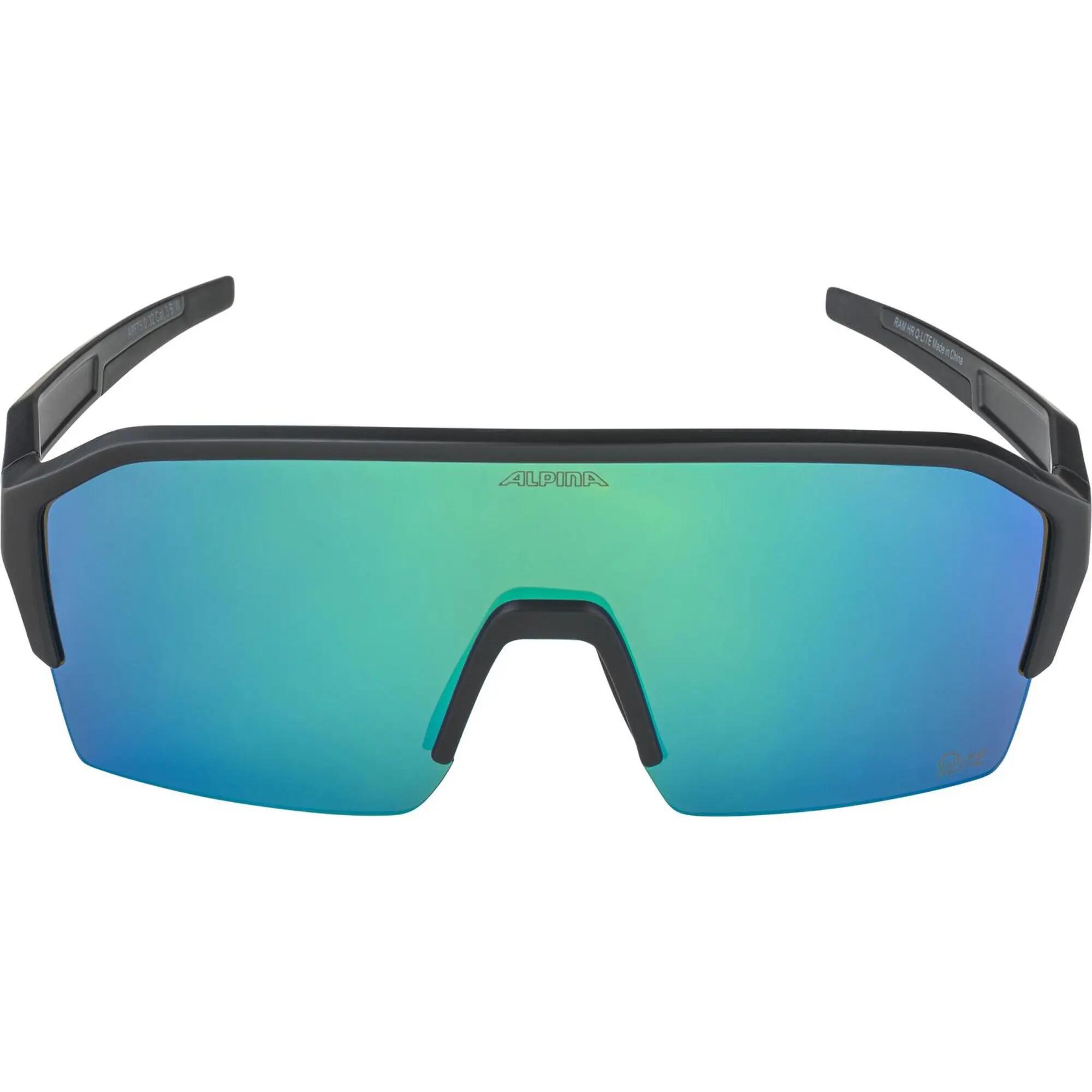 Alpina HR Q‑Lite Jade okulary sportowe turkusowe, lustrzane soczewki. 2/4