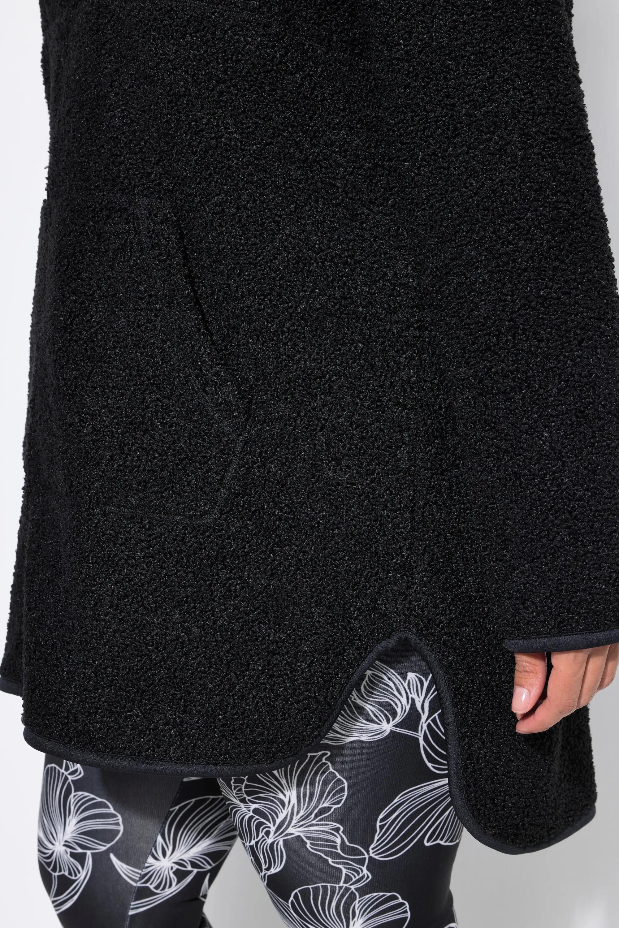 Damen Longjacke Teddyfleece Kapuze Langarm hinten länger 4/11