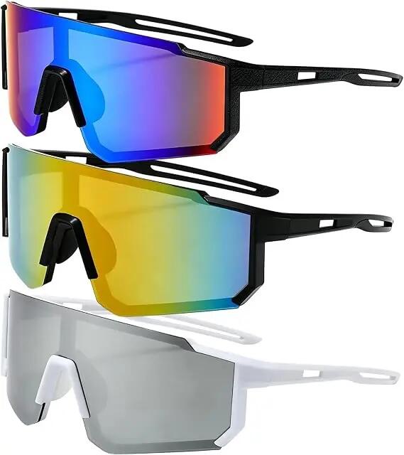 Lot de 3 paires de lunettes de soleil de sport, coupe-vent, pour le cyclisme, pr 7/7