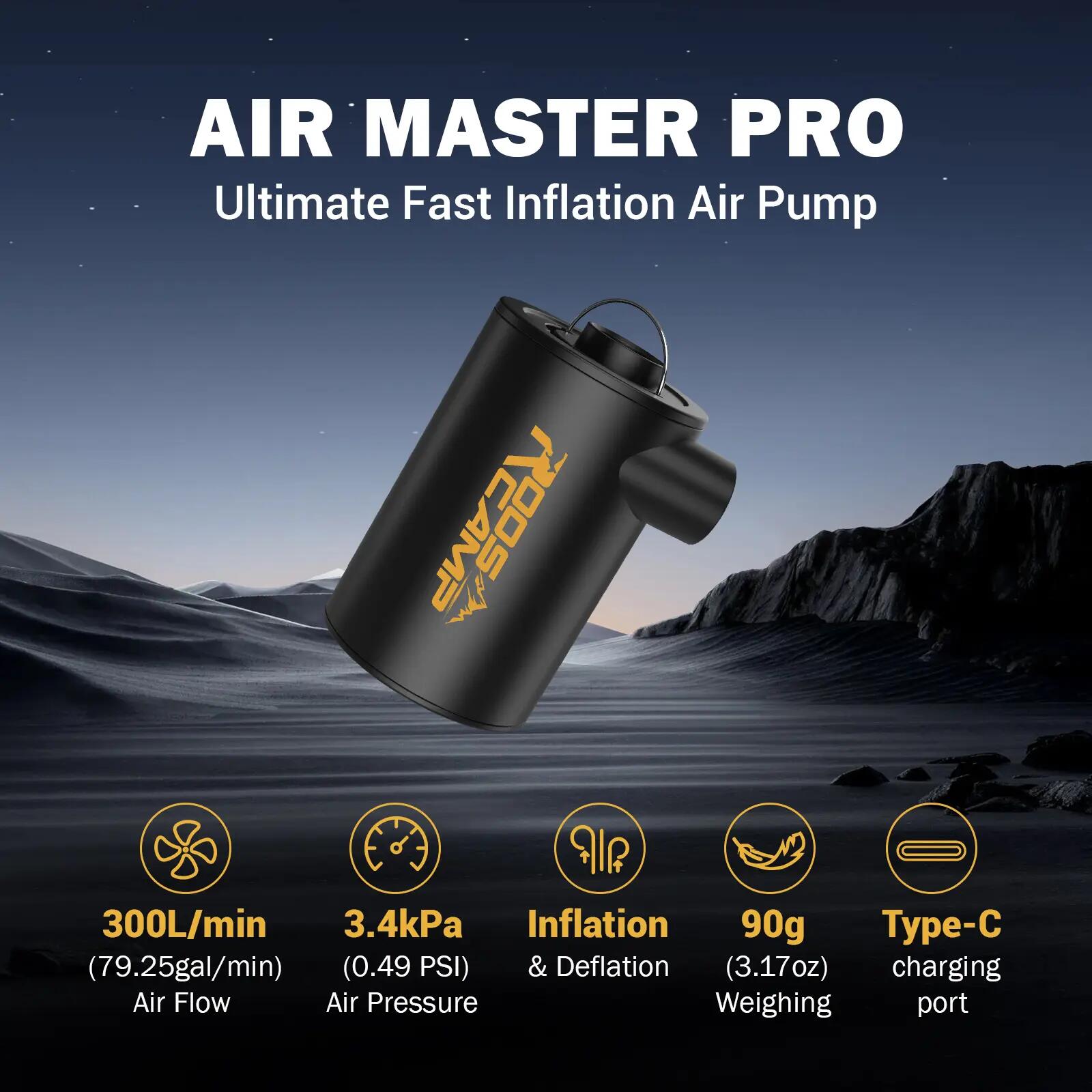 RoosCamp AirMaster Pro – Pompe de camping électrique pour matelas pneumatique 2/15