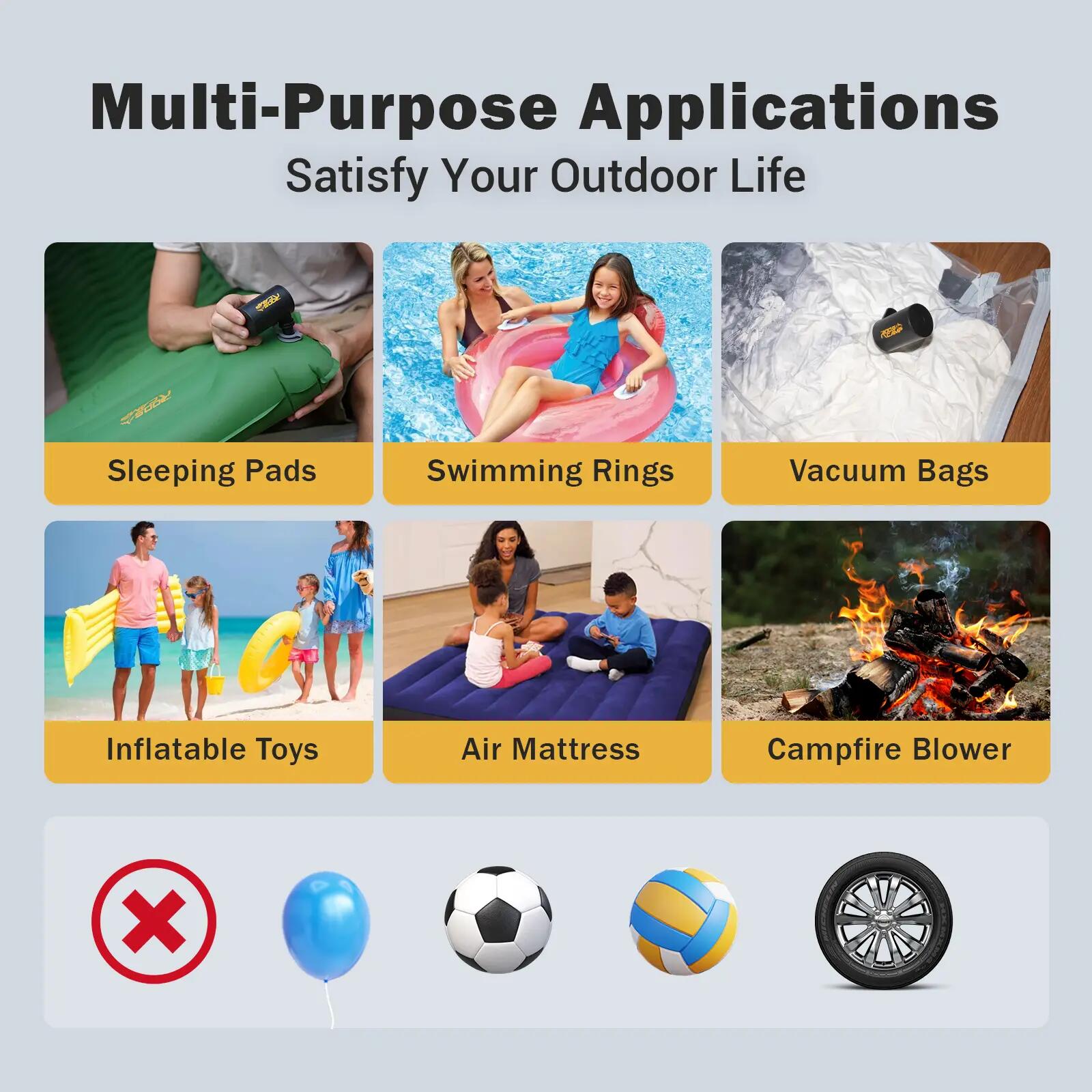 RoosCamp AirMaster Pro – Pompe de camping électrique pour matelas pneumatique 15/15