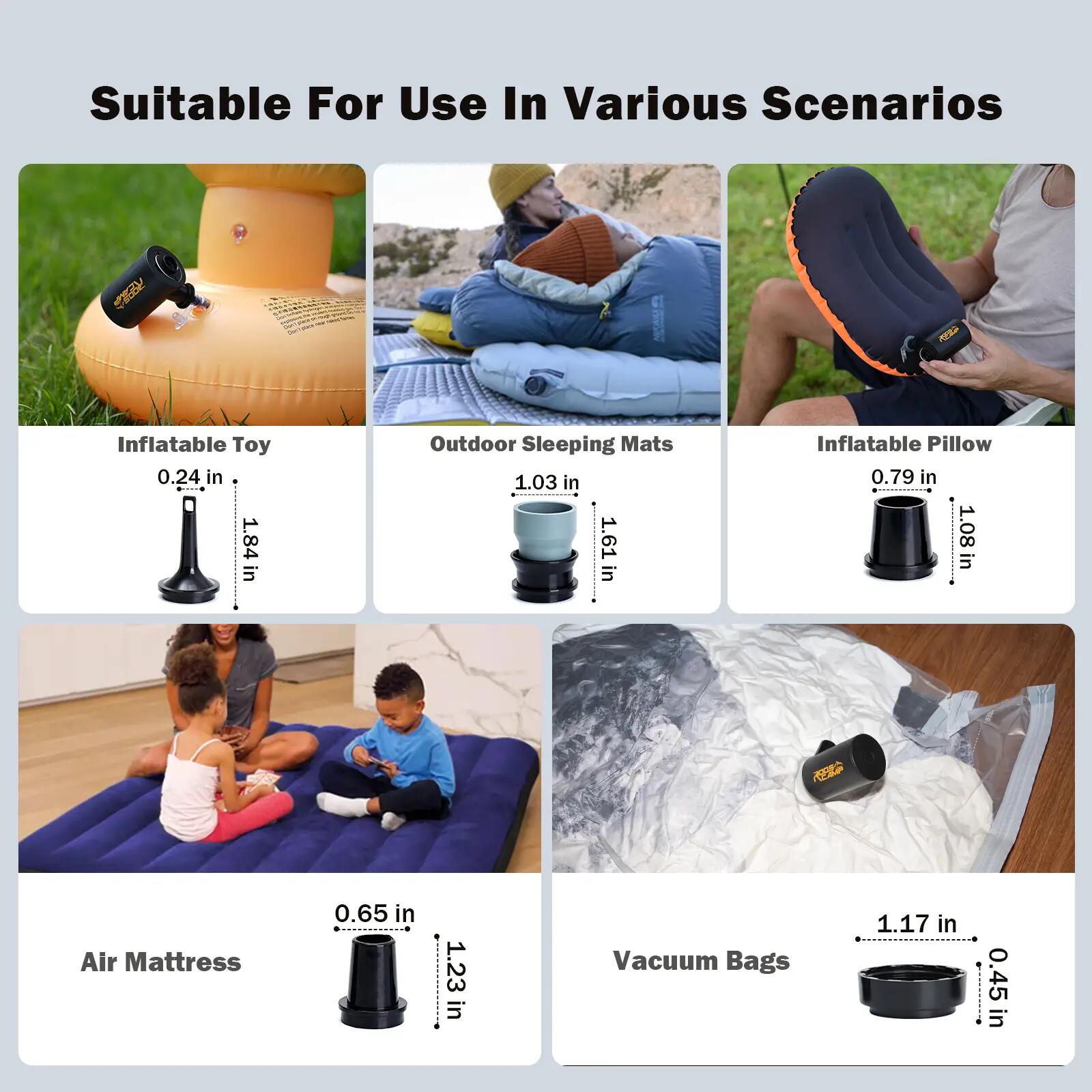 RoosCamp AirMaster Pro – Pompe de camping électrique pour matelas pneumatique 14/15