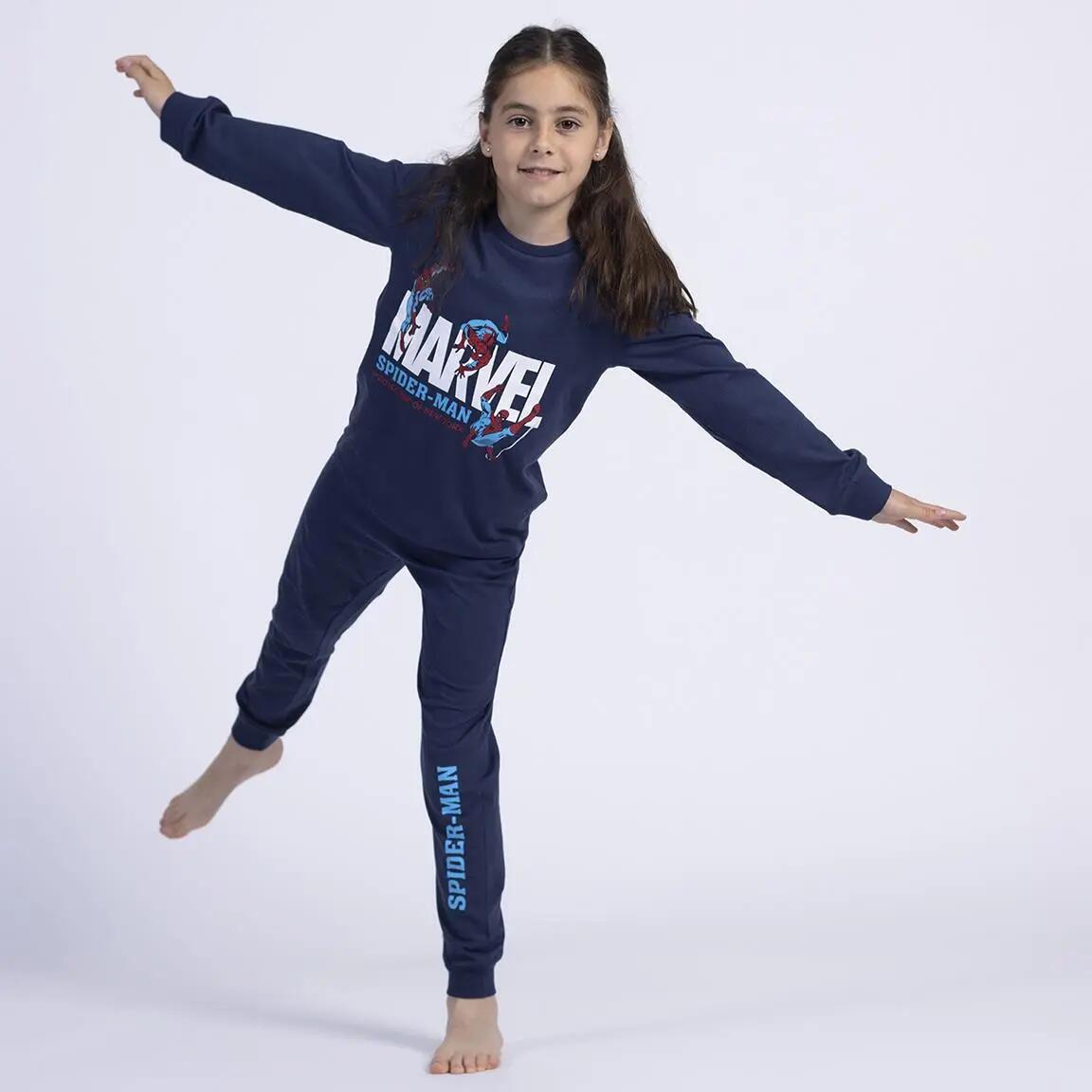 Pyjama Long Enfant Spiderman Deux Pièces en Coton Bleu Marine 4/5