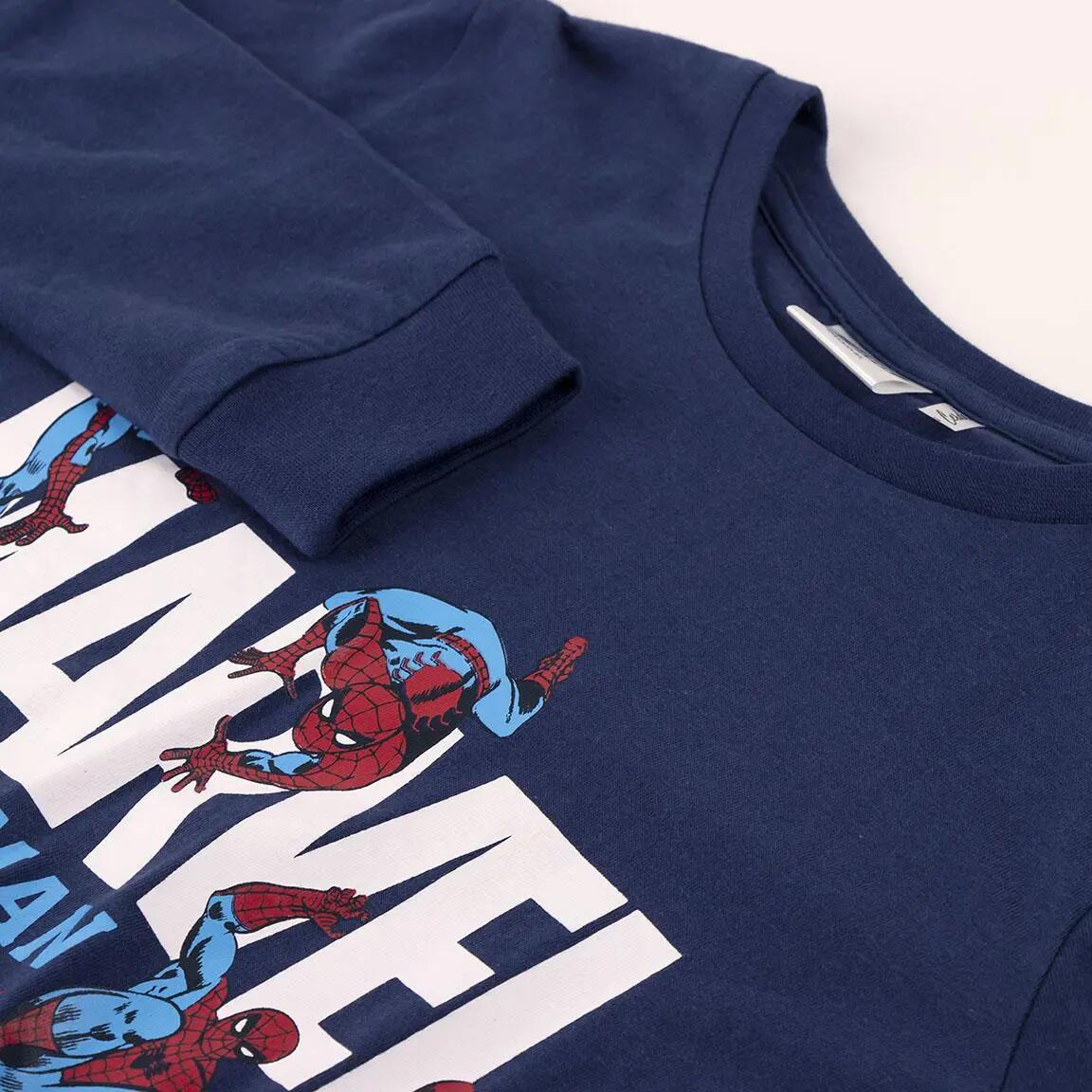 Pyjama Long Enfant Spiderman Deux Pièces en Coton Bleu Marine 3/5