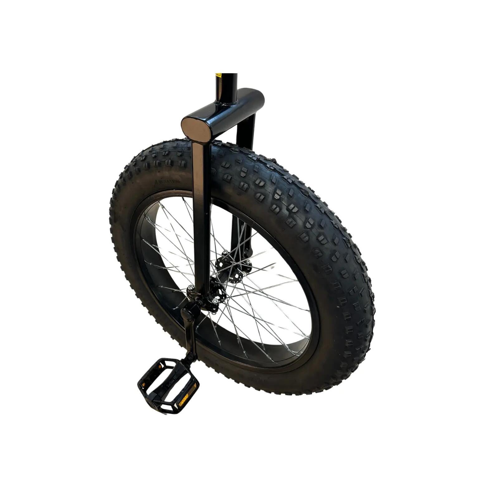 Monocycle tout terrain Funsport 20" noir avec pneu large pour le trial 3/4