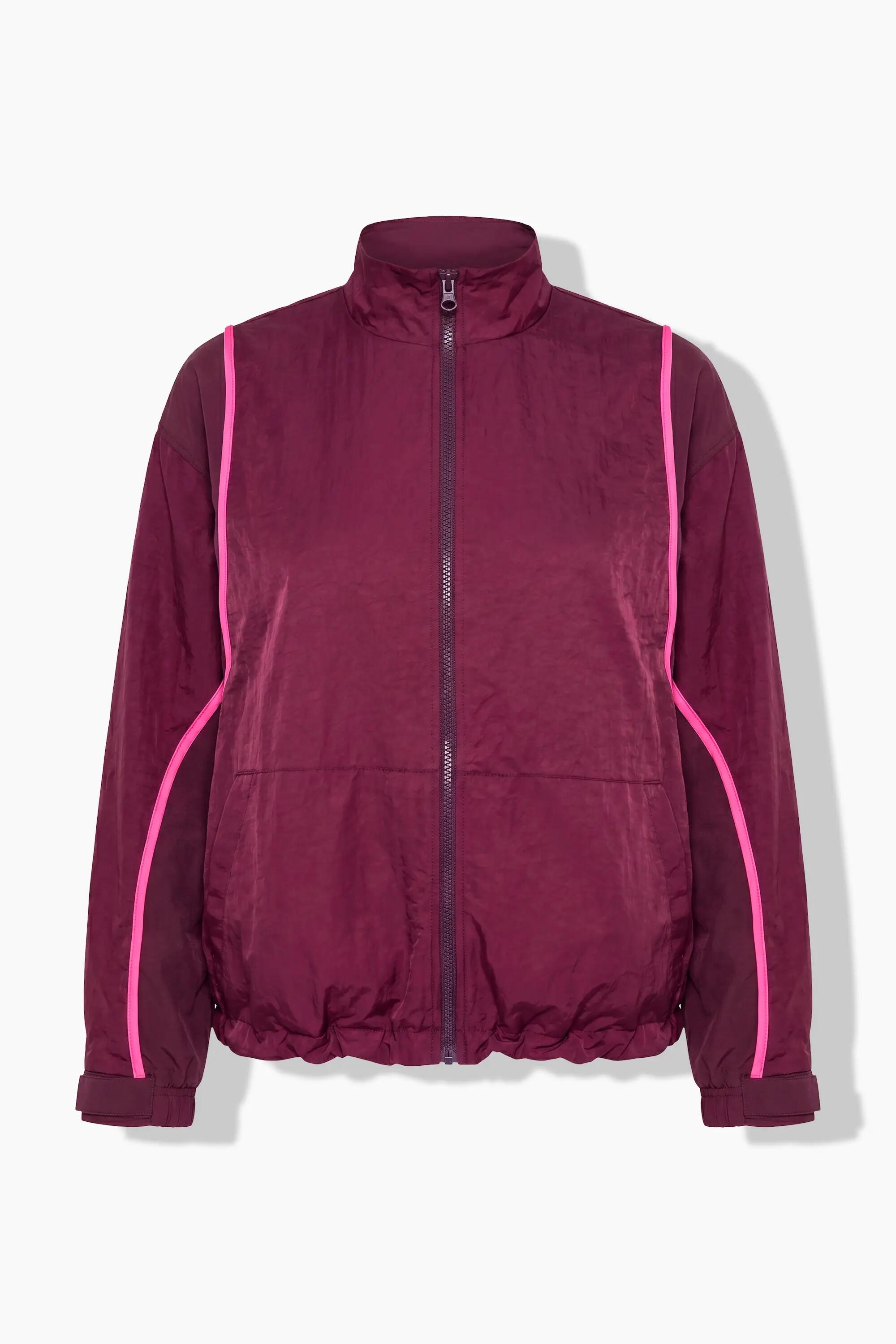 Dames Trainingsjack sierpaspels oversized opstaande kraag lange mouwen 6/11