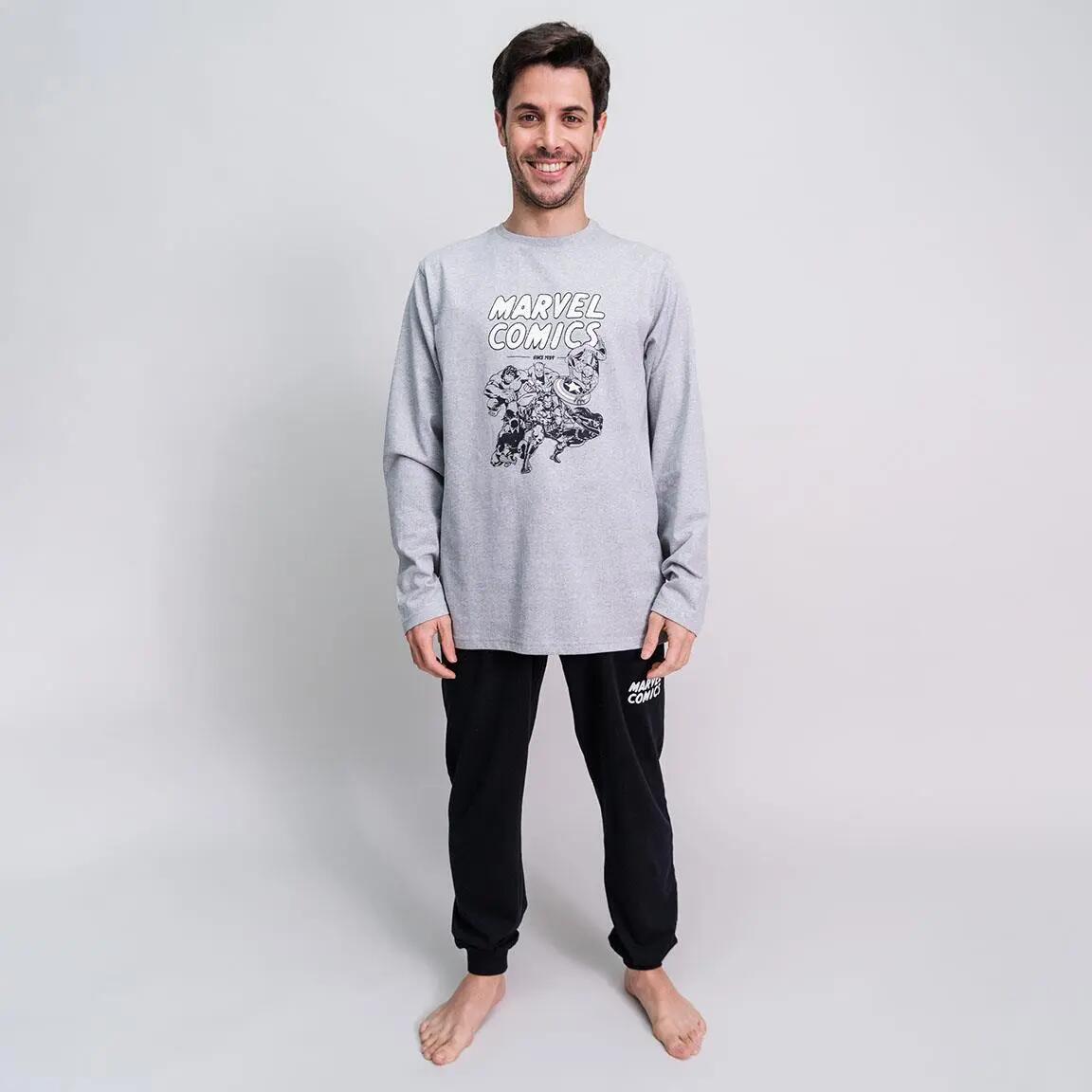 Pyjama Long Adulte Marvel Deux Pièces en Coton Gris 4/5