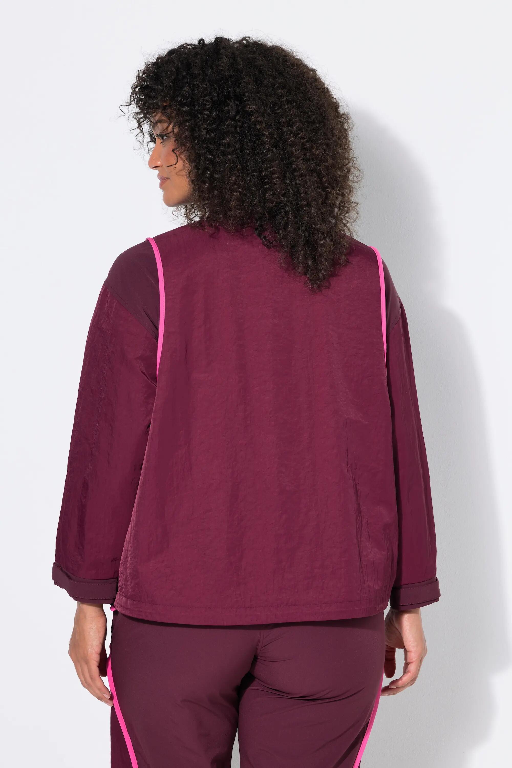 Dames Trainingsjack sierpaspels oversized opstaande kraag lange mouwen 2/11