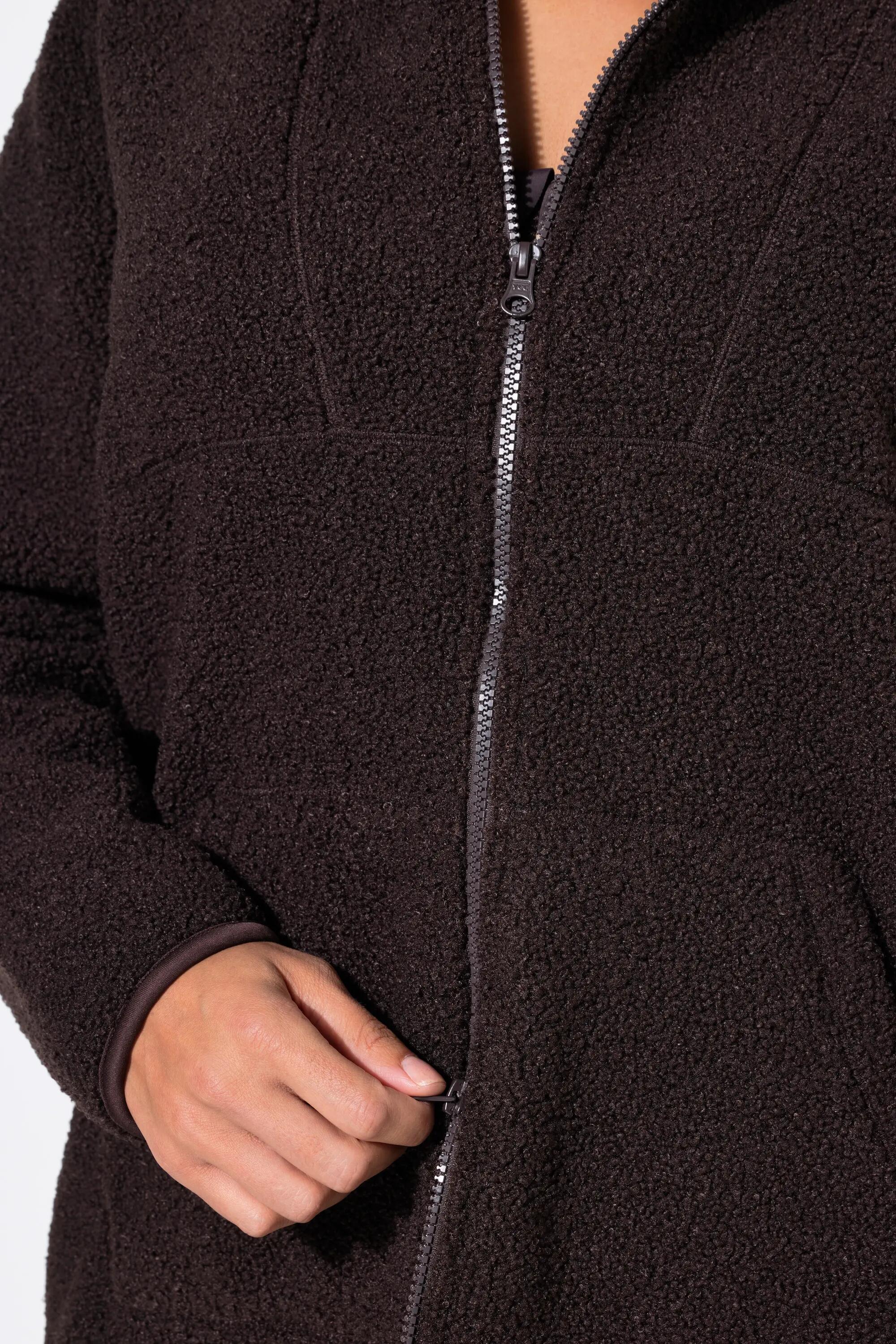 Damen Longjacke Teddyfleece Kapuze Langarm hinten länger 6/13