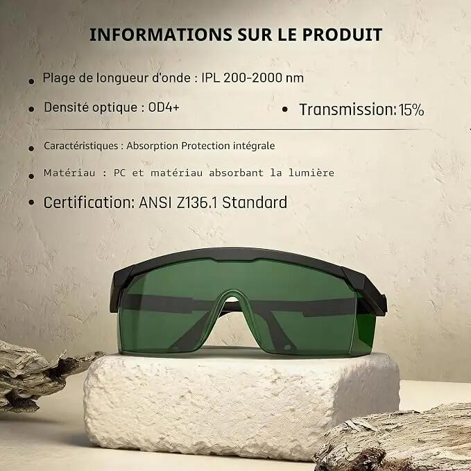 Lunettes de protection laser 200-2000 nm, lunettes de protection 4/6