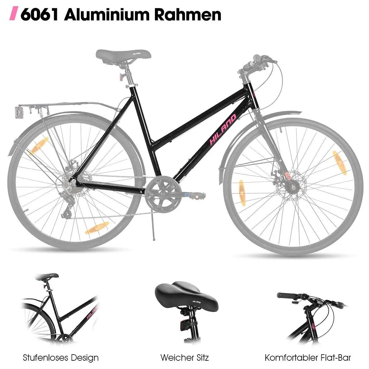 Damen Herren Citybike 28 Zoll 7-Gang Aluminium Scheibenbremse 700C 5/7